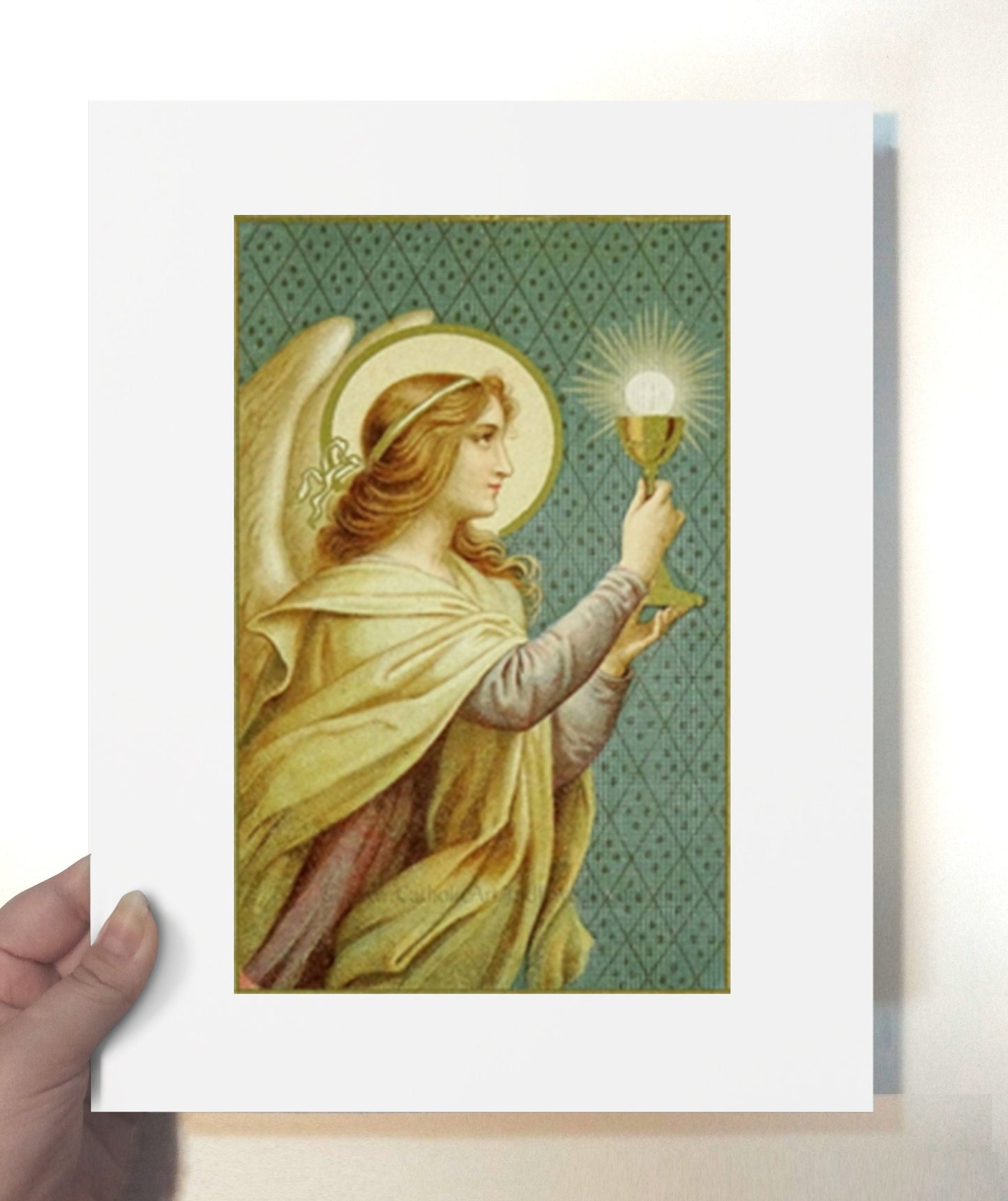 Bread of Angels – based on a Vintage French Holy Card – Catholic Art Print - Catholic Art and Jewelry