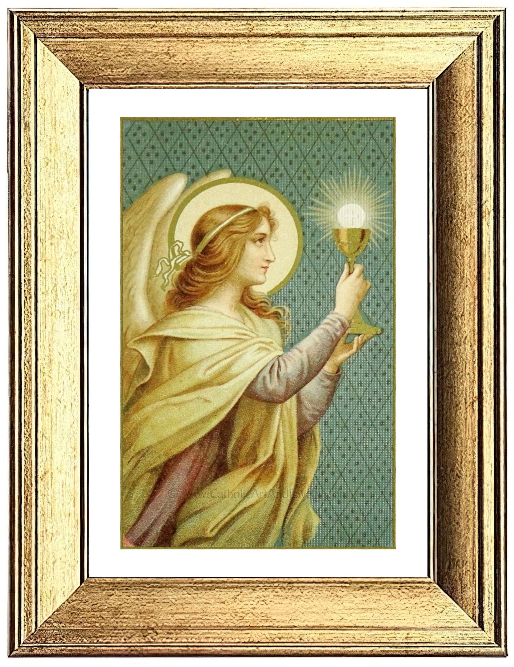 Bread of Angels – based on a Vintage French Holy Card – Catholic Art Print - Catholic Art and Jewelry