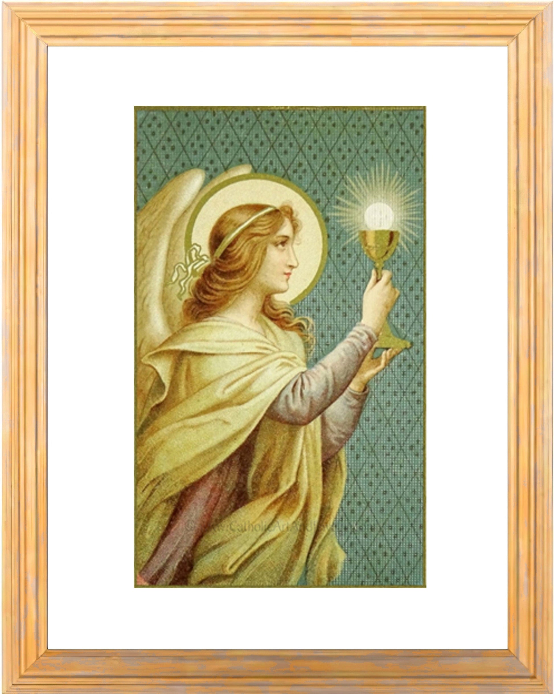 Bread of Angels – based on a Vintage French Holy Card – Catholic Art Print - Catholic Art and Jewelry