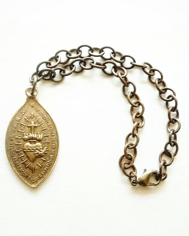 Bronze Mother of Perpetual Help Bracelet - Catholic Art and Jewelry