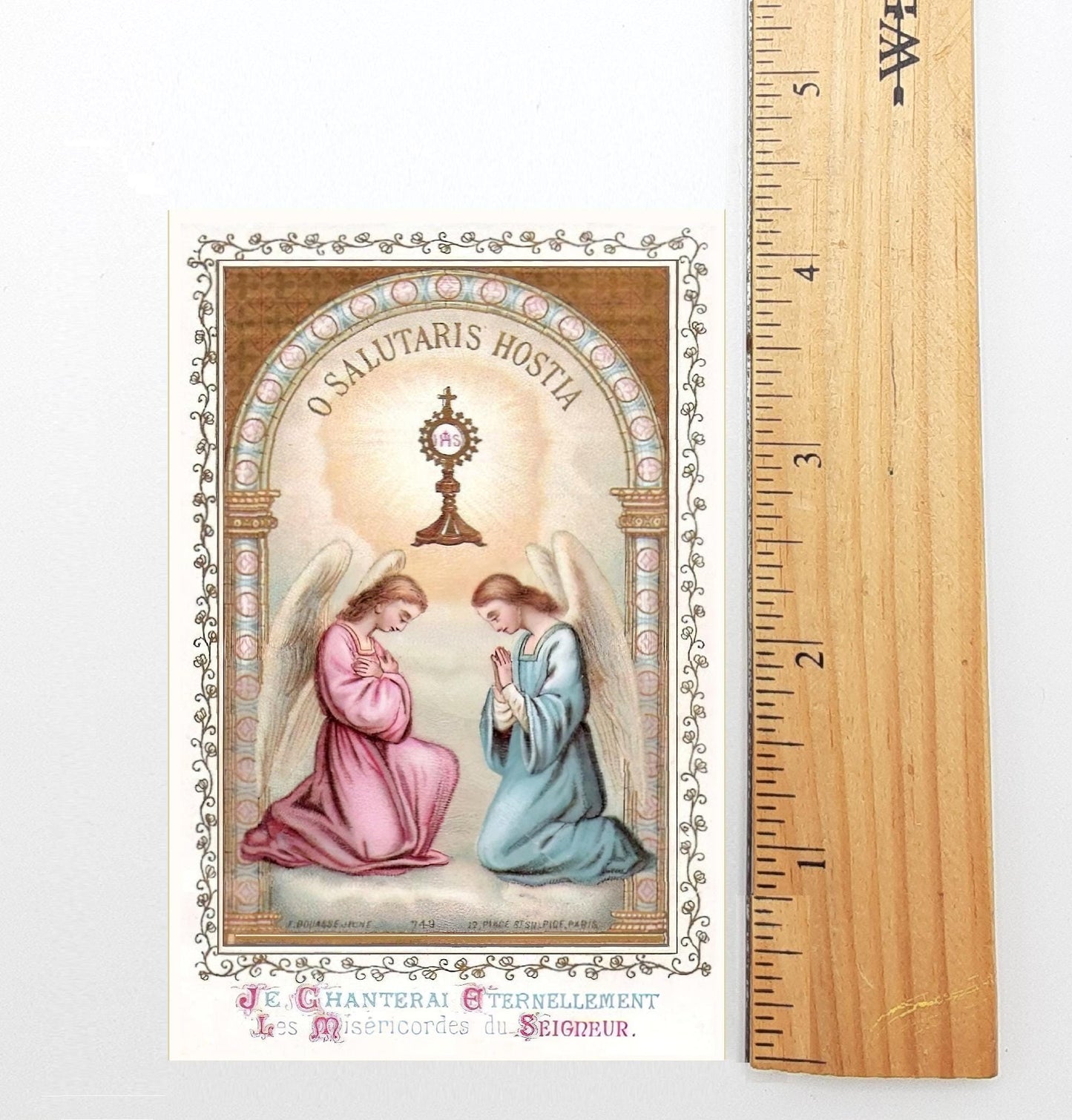 New! O Salutaris Hostia – Eucharistic Adoration – Restored Vintage Holy Card – Bouasse-Jeune – pack of 10/100/1000