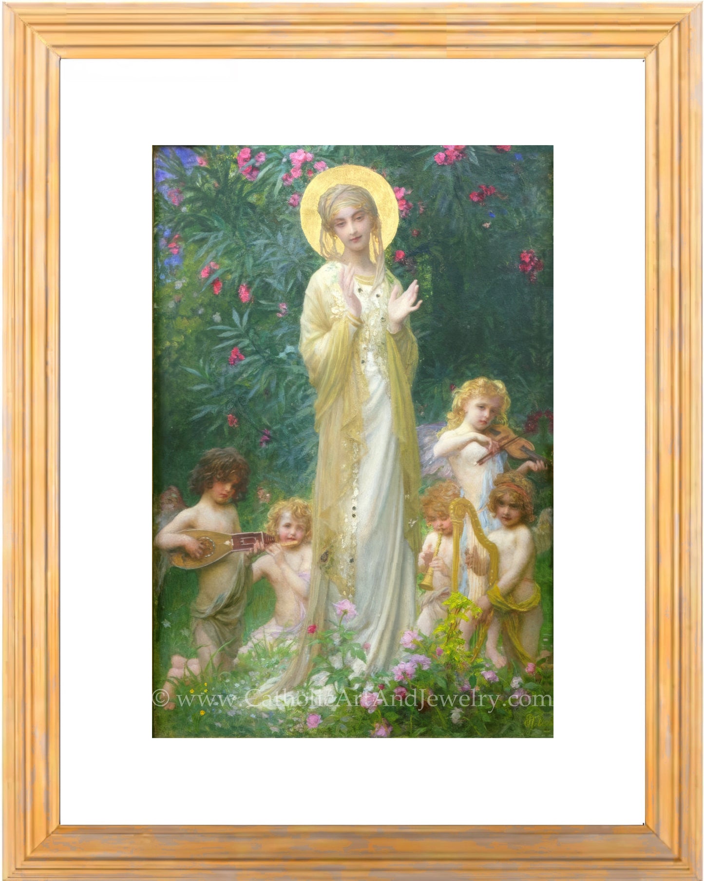 a painting of a woman surrounded by children