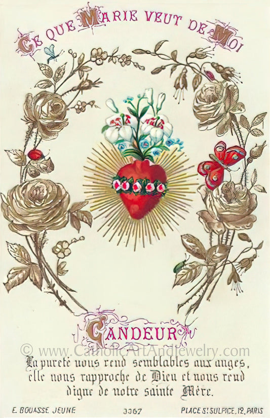 Candor – Based on a Vintage French Holy Card – Catholic Art - Catholic Art and Jewelry