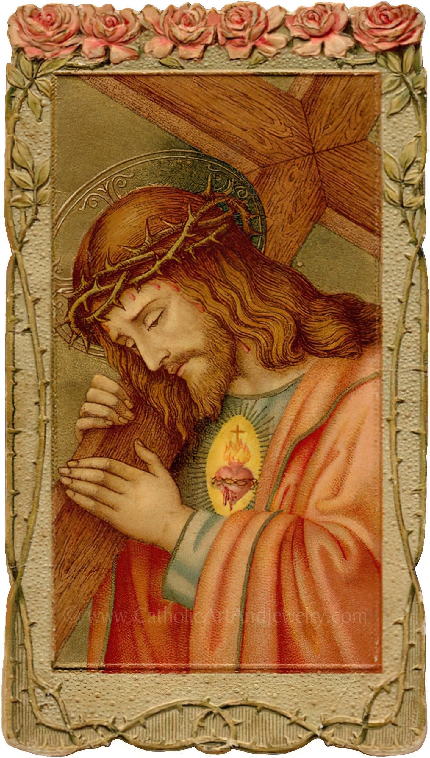 Carrying of the Cross – 2 sizes – Based on a Vintage German Holy Card - Catholic Art and Jewelry