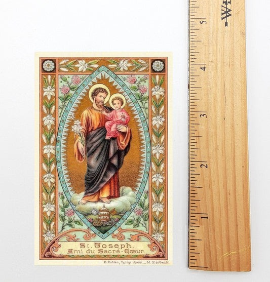 New! St. Joseph Love of the Sacred Heart – Kuhlen & Gladbach – Based on a Vintage Holy Card – pack of 10/100/1000