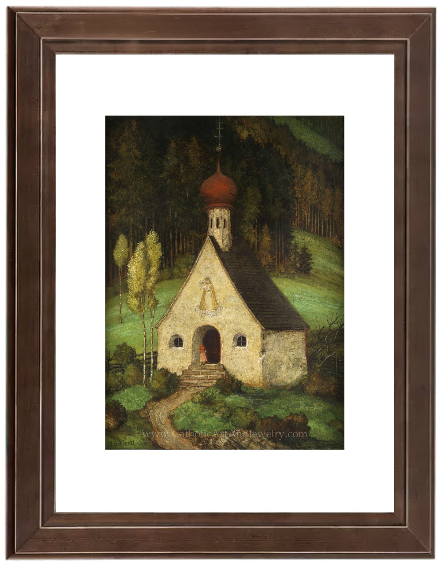 Child Entering the Chapel of Jesus and Mary – Matthäus Schiestl – Catholic Art Print – Archival Quality - Catholic Art and Jewelry