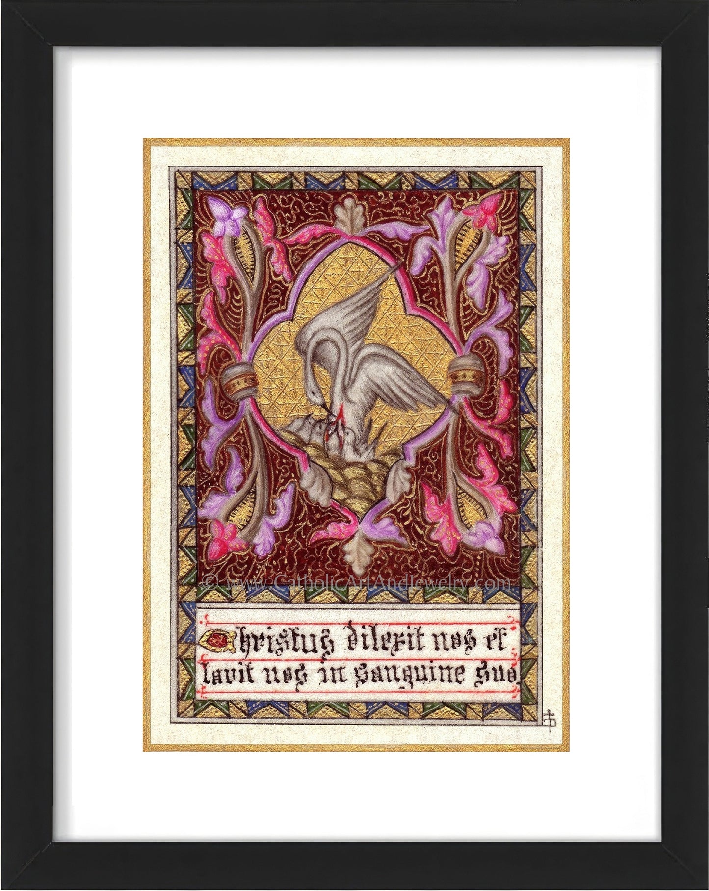 Christ Loves Us and Washes Us in His Blood – Pelican Symbol of Christ – 4 sizes – Catholic Gift – Archival Quality - Catholic Art and Jewelry