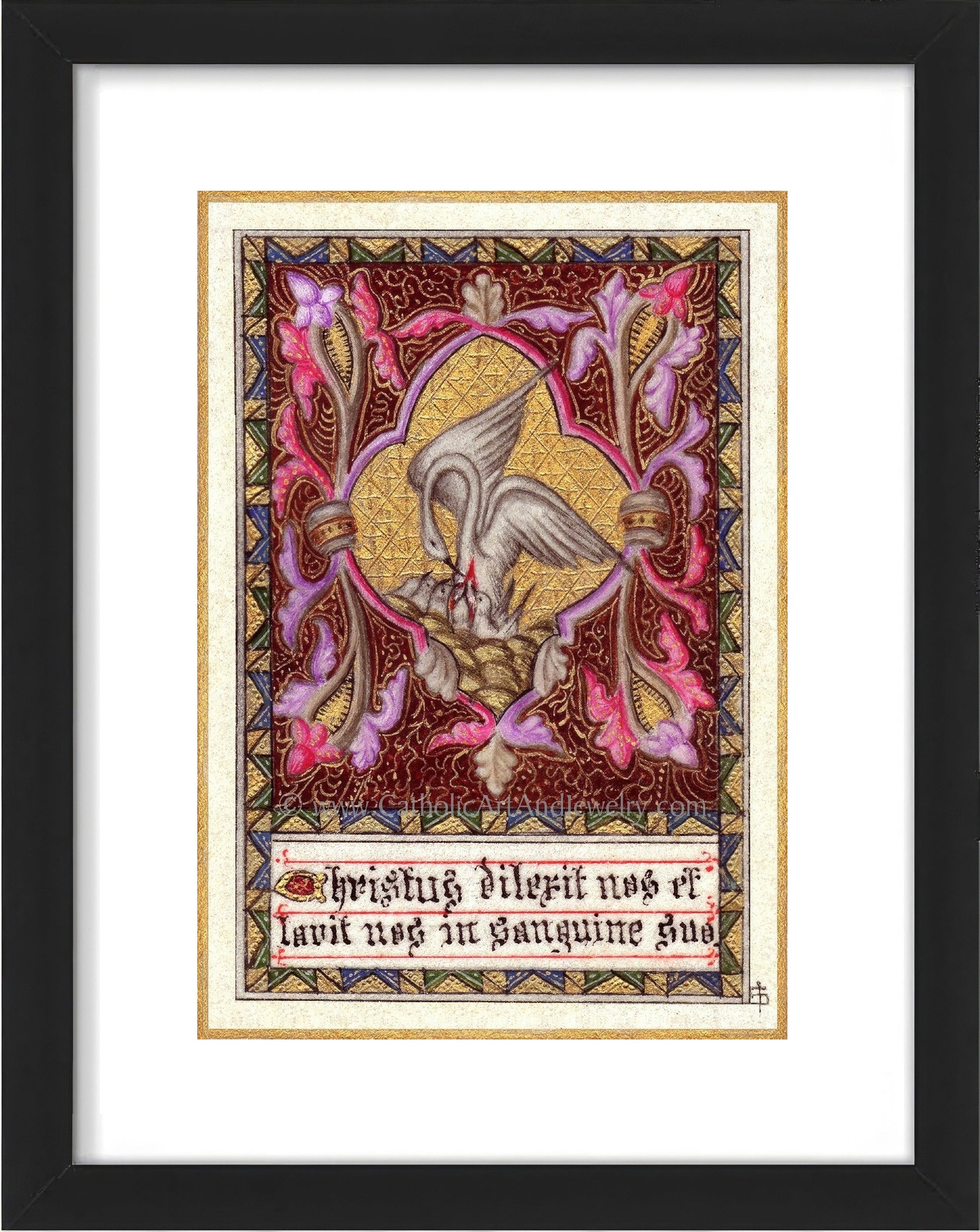 Christ Loves Us and Washes Us in His Blood – Pelican Symbol of Christ – 4 sizes – Catholic Gift – Archival Quality - Catholic Art and Jewelry