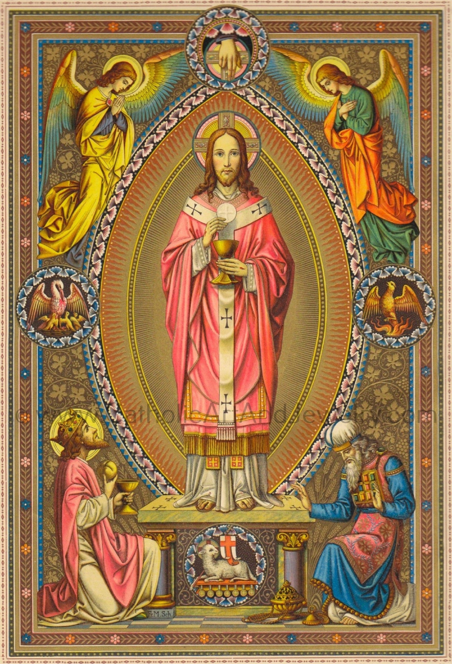 Christ the High Priest by Max Schmalzl, from a Roman Missal – Catholic Art Print – Archival Quality - Catholic Art and Jewelry