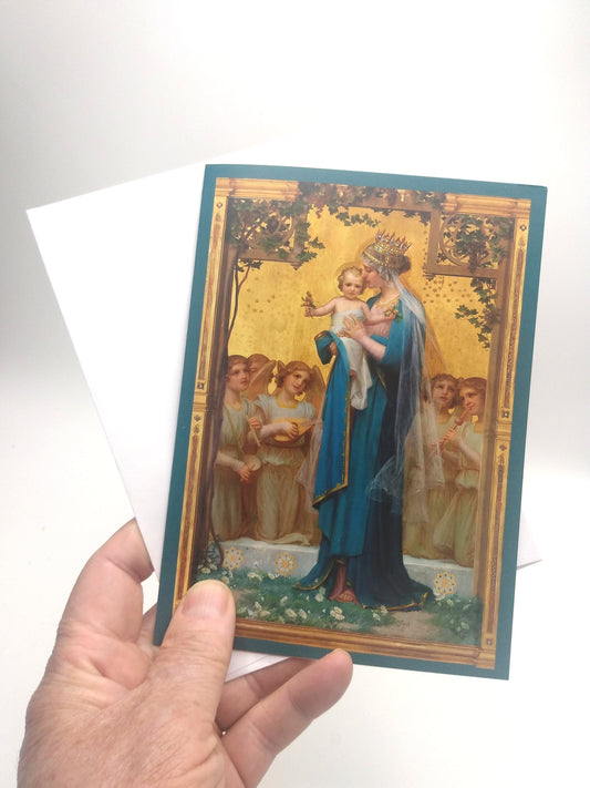 Christmas Card / Greeting Card – Madonna and Child – 5x7" – With Envelope – 1 / 10 / 50 / 100 – by Enric Monserdà Vidal - Catholic Art and Jewelry