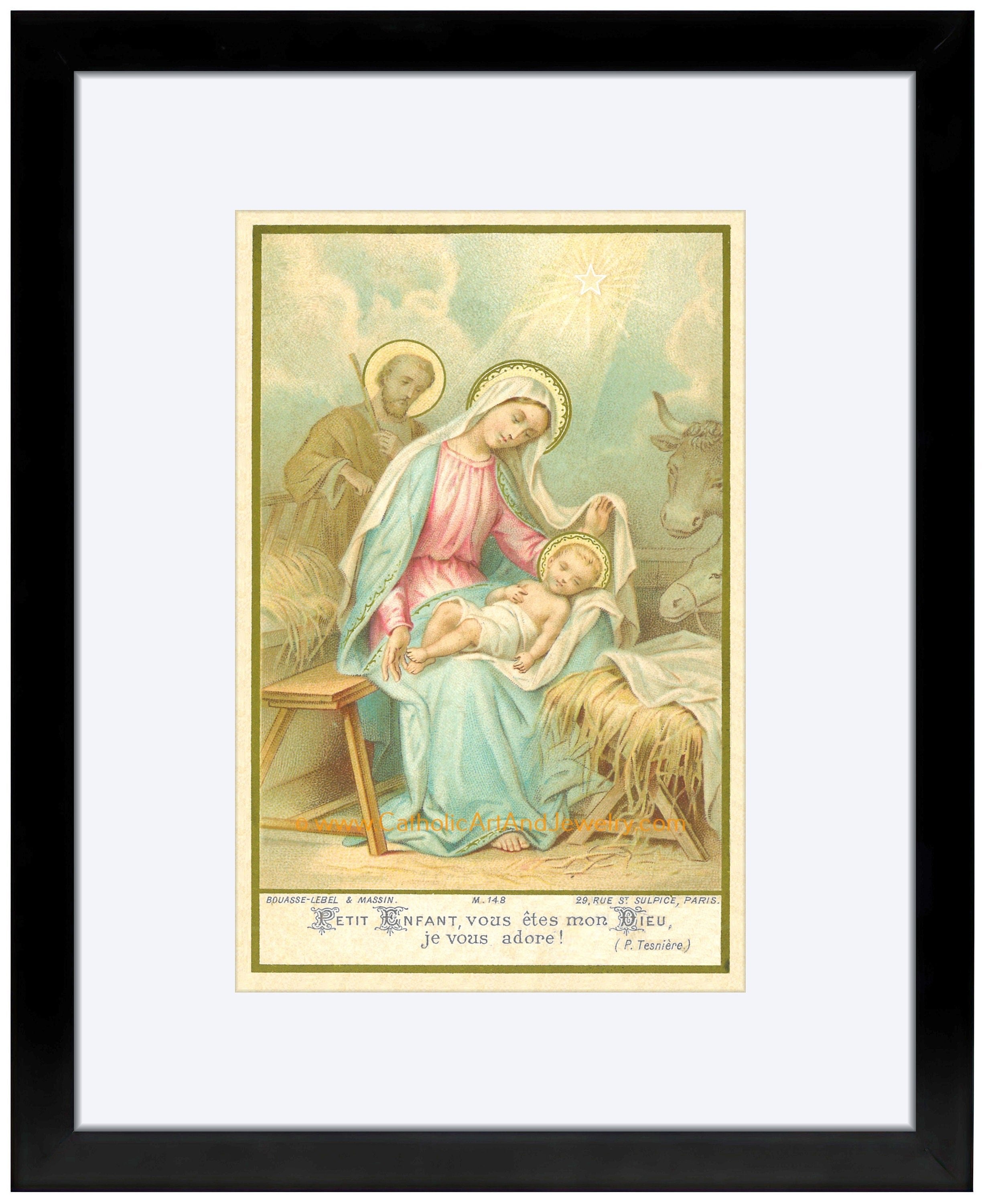 Vintage Christmas Nativity Framed 2024 Print