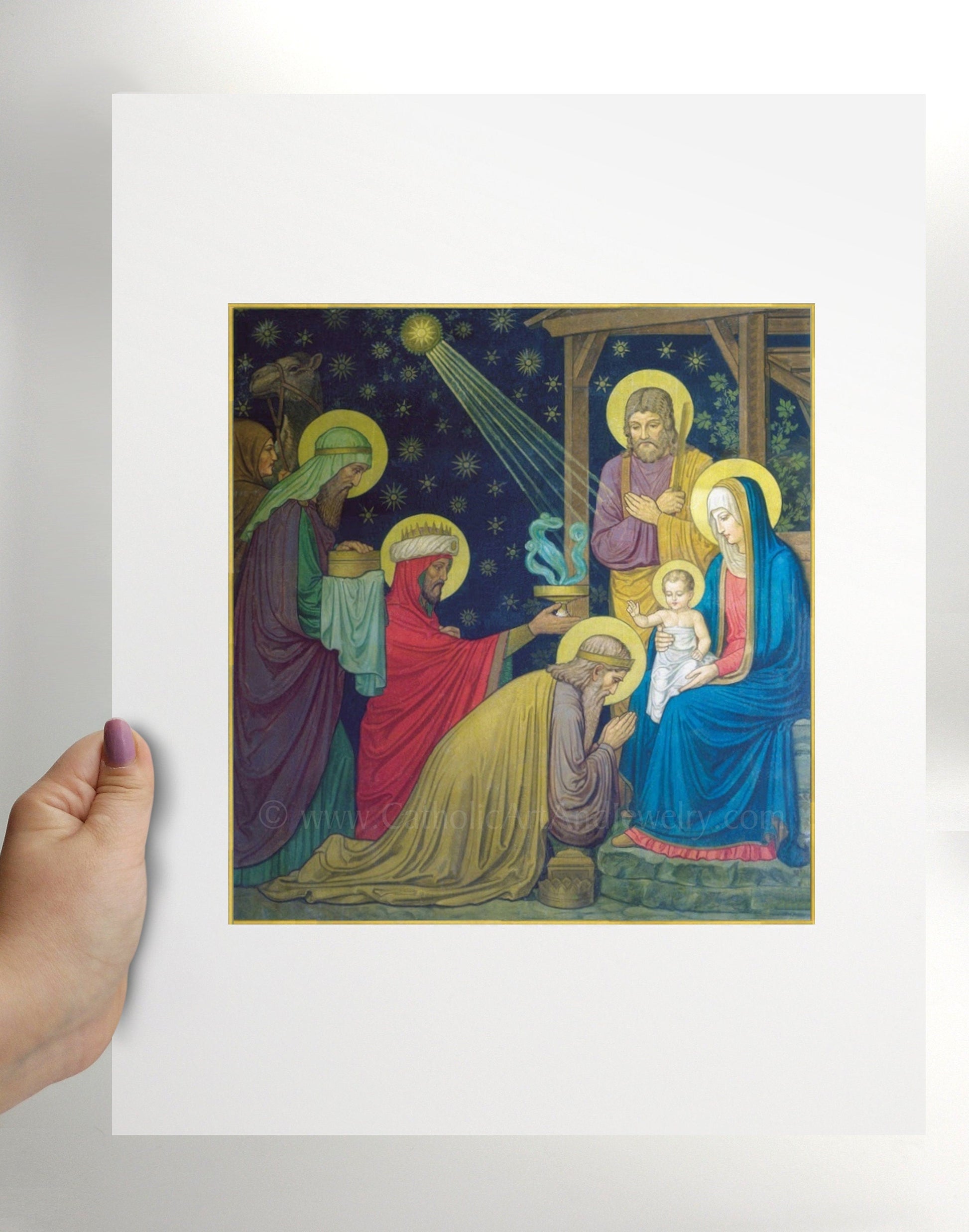 Christmas Nativity by Benedictine monks–8.5x11" – Catholic Art Print – Archival Quality – Christmas Print – - Catholic Art and Jewelry