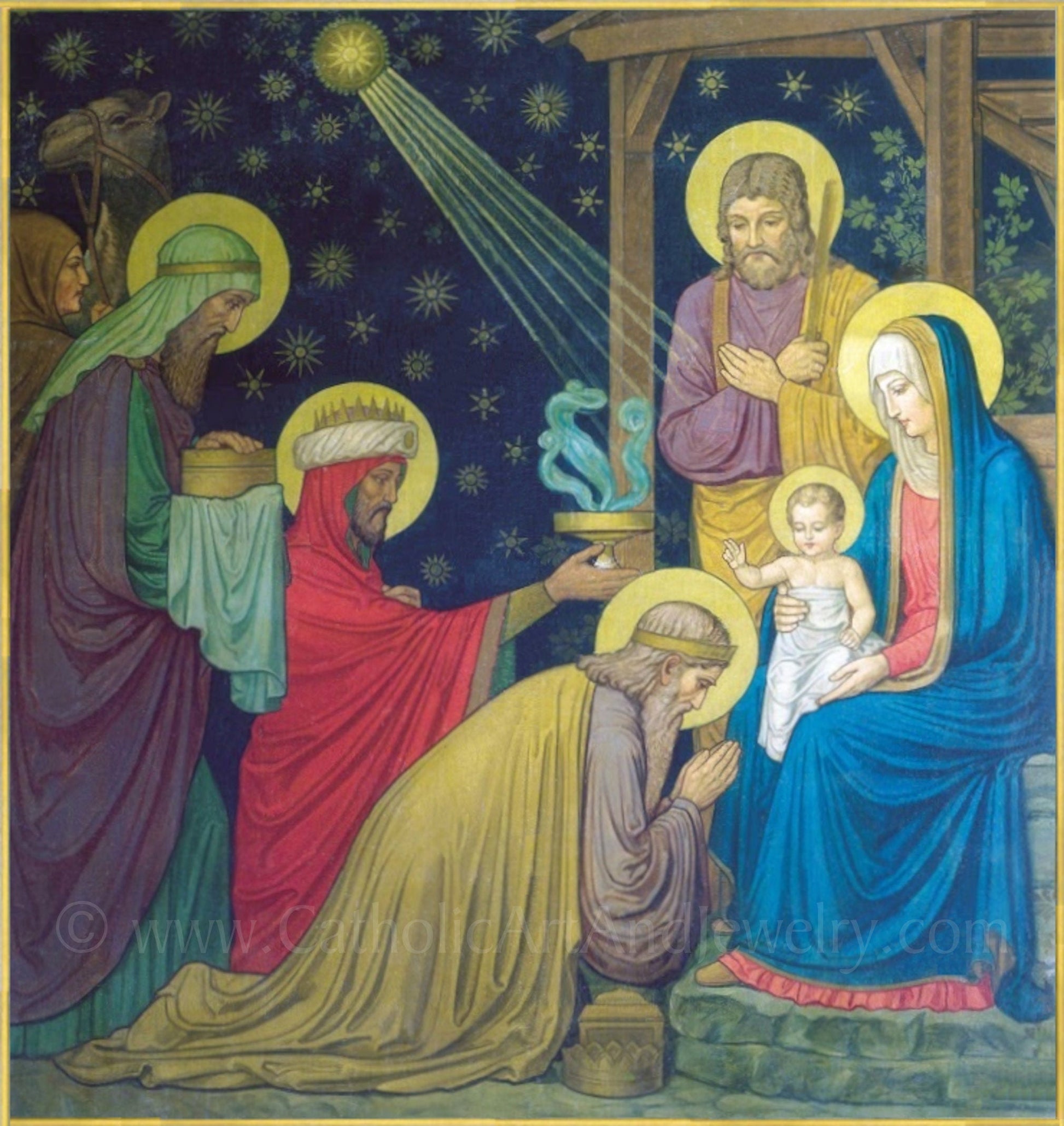 Christmas Nativity by Benedictine monks–8.5x11" – Catholic Art Print – Archival Quality – Christmas Print – - Catholic Art and Jewelry