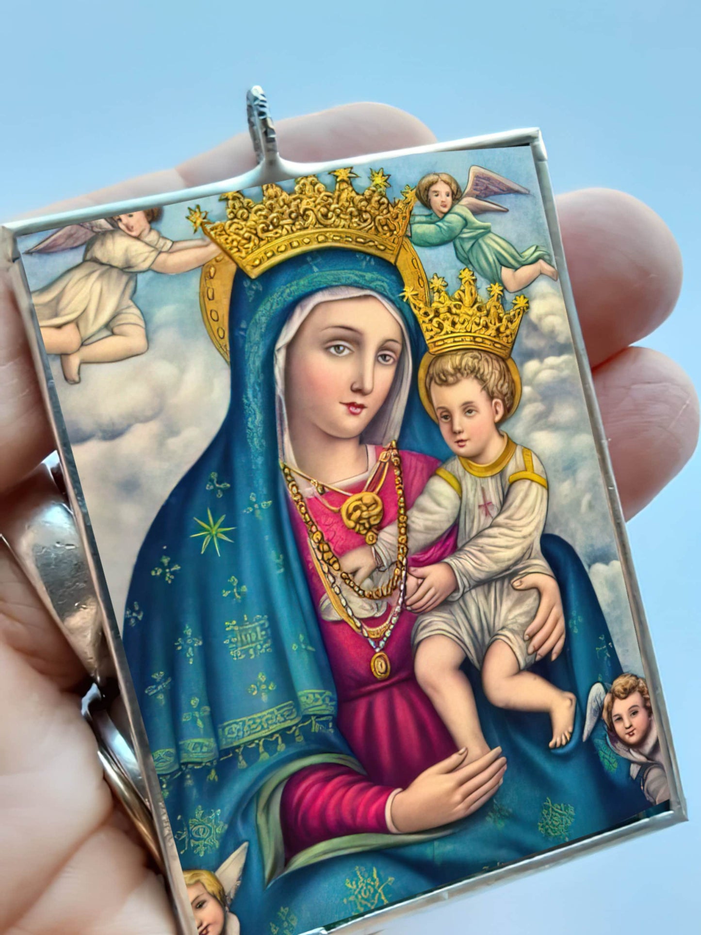 Christmas Ornament Padre Pio's Favorite Madonna and Child - Catholic Art and Jewelry