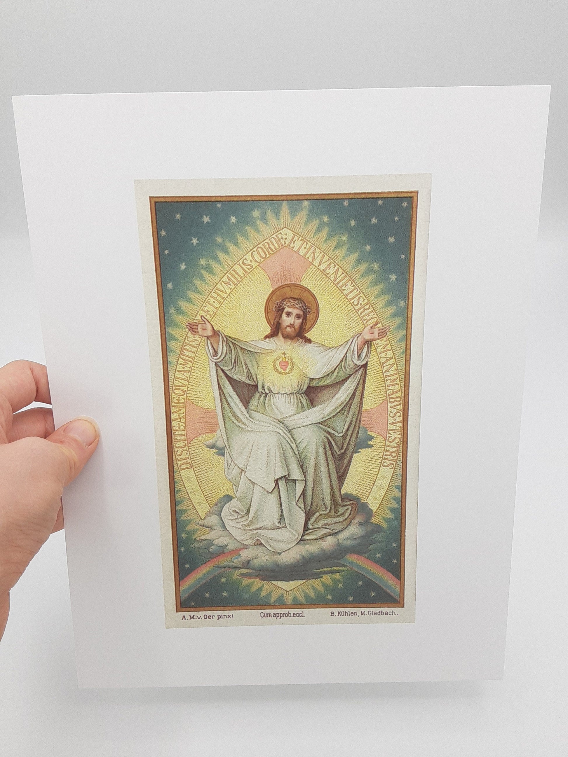 Come Unto Me – Jesus – based on a Vintage Holy Card – Christian Gift/Easter Gift – Christian Art Print – Archival Quality - Catholic Art and Jewelry