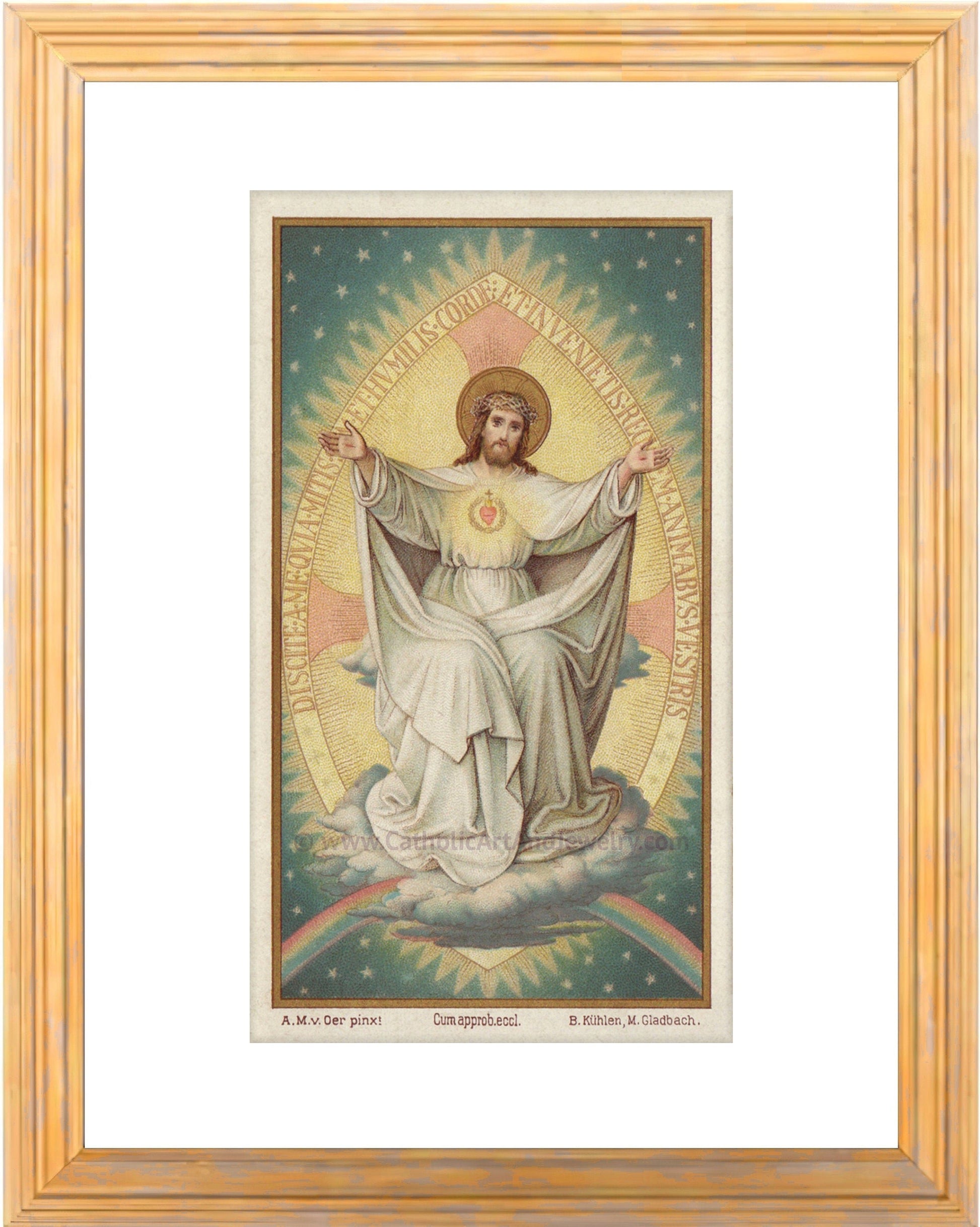 Come Unto Me – Jesus – based on a Vintage Holy Card – Christian Gift/Easter Gift – Christian Art Print – Archival Quality - Catholic Art and Jewelry