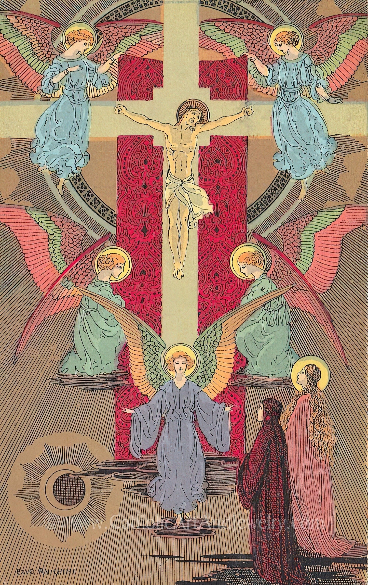 Crucifixion – 4 sizes – by Ezio Anichini – from Dante's Paradiso–Canto - XIV - Catholic Art and Jewelry