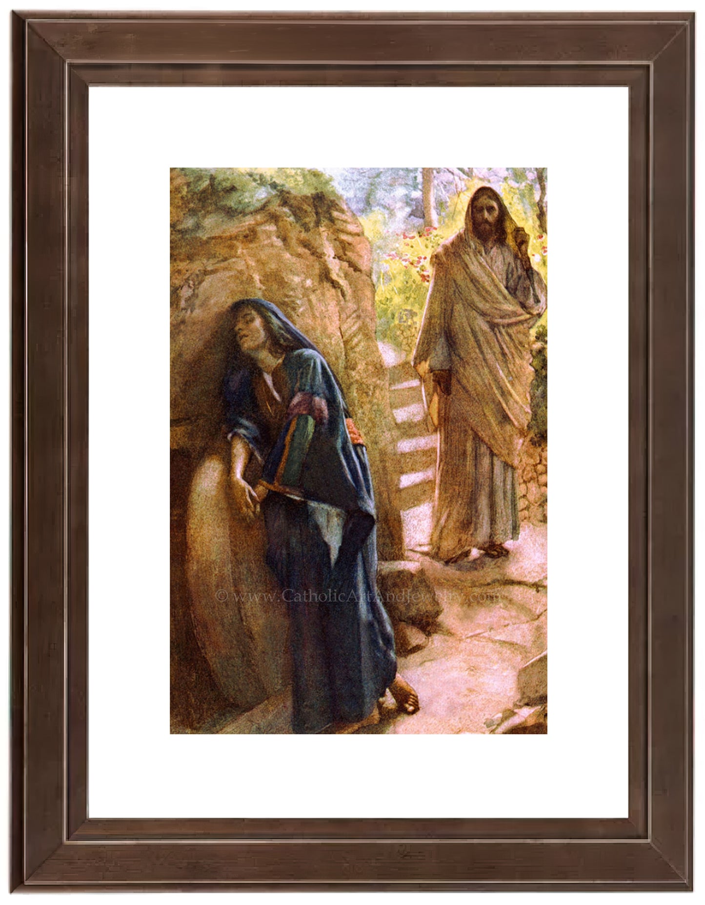 a painting of jesus and mary in a cave