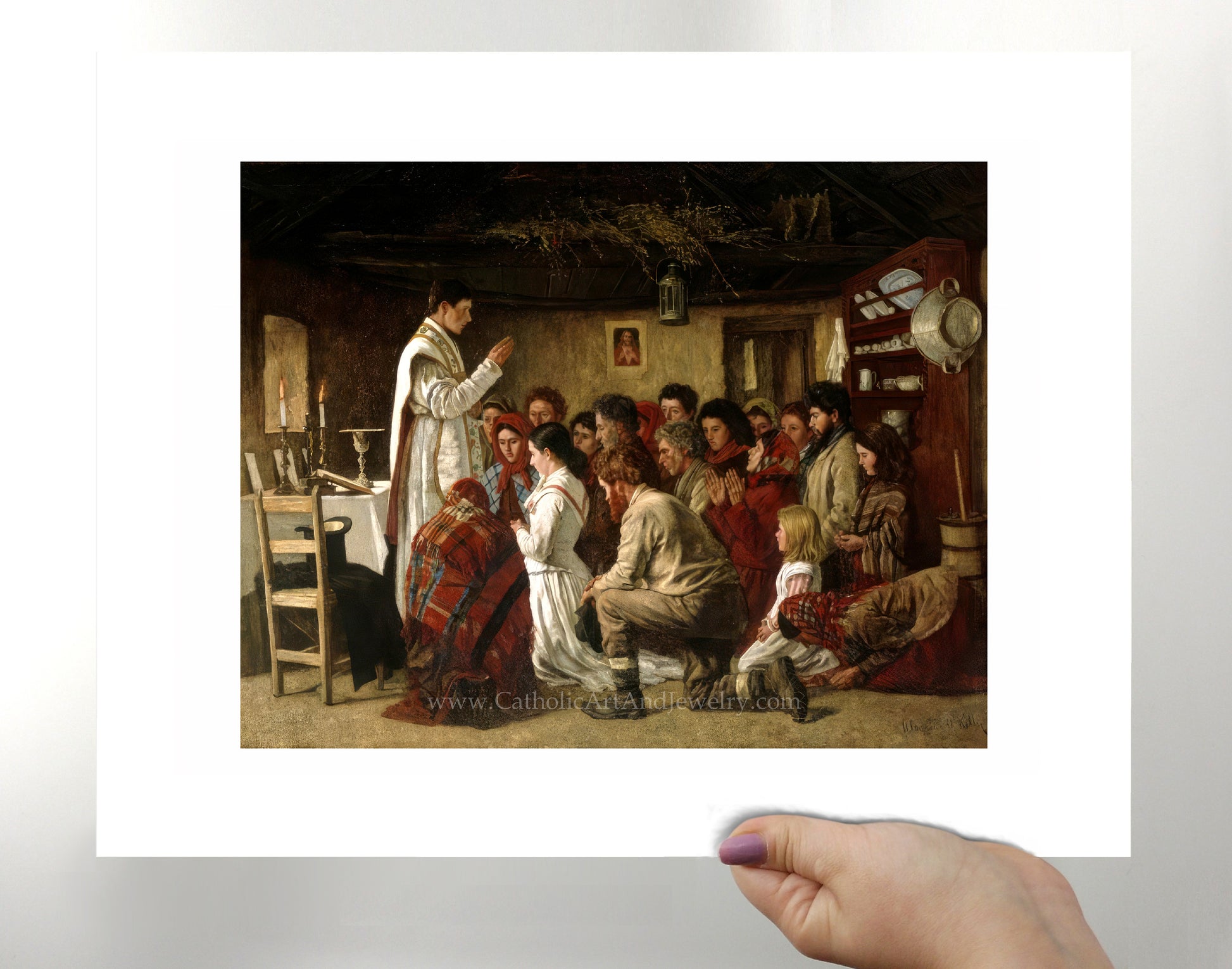 a painting of a group of people in a room