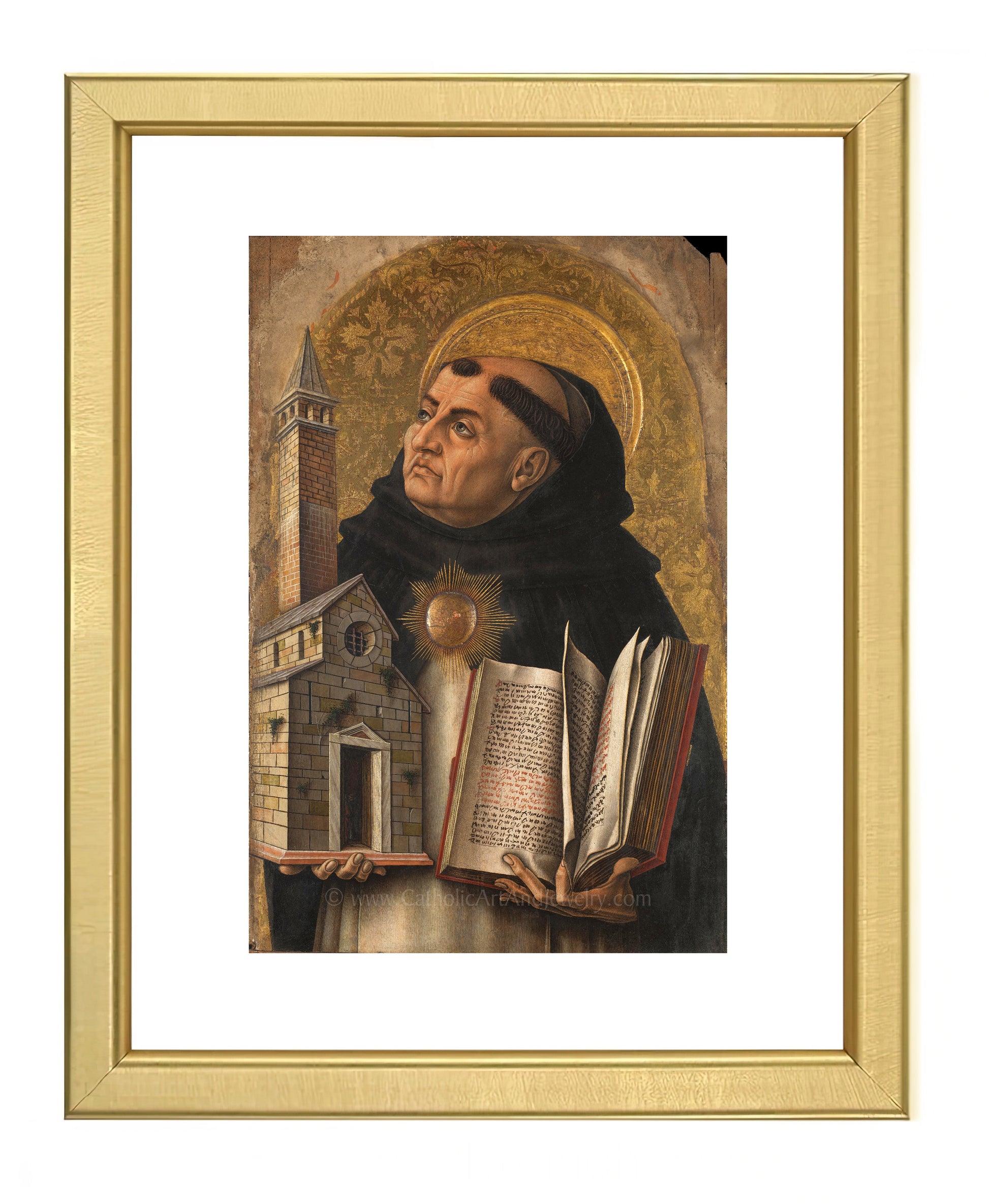 a painting of a man holding a book