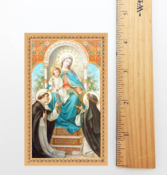 Daily Mysteries of the Rosary – pack of 10/100/1000 – Madonna and Child Holy Card - Catholic Art and Jewelry