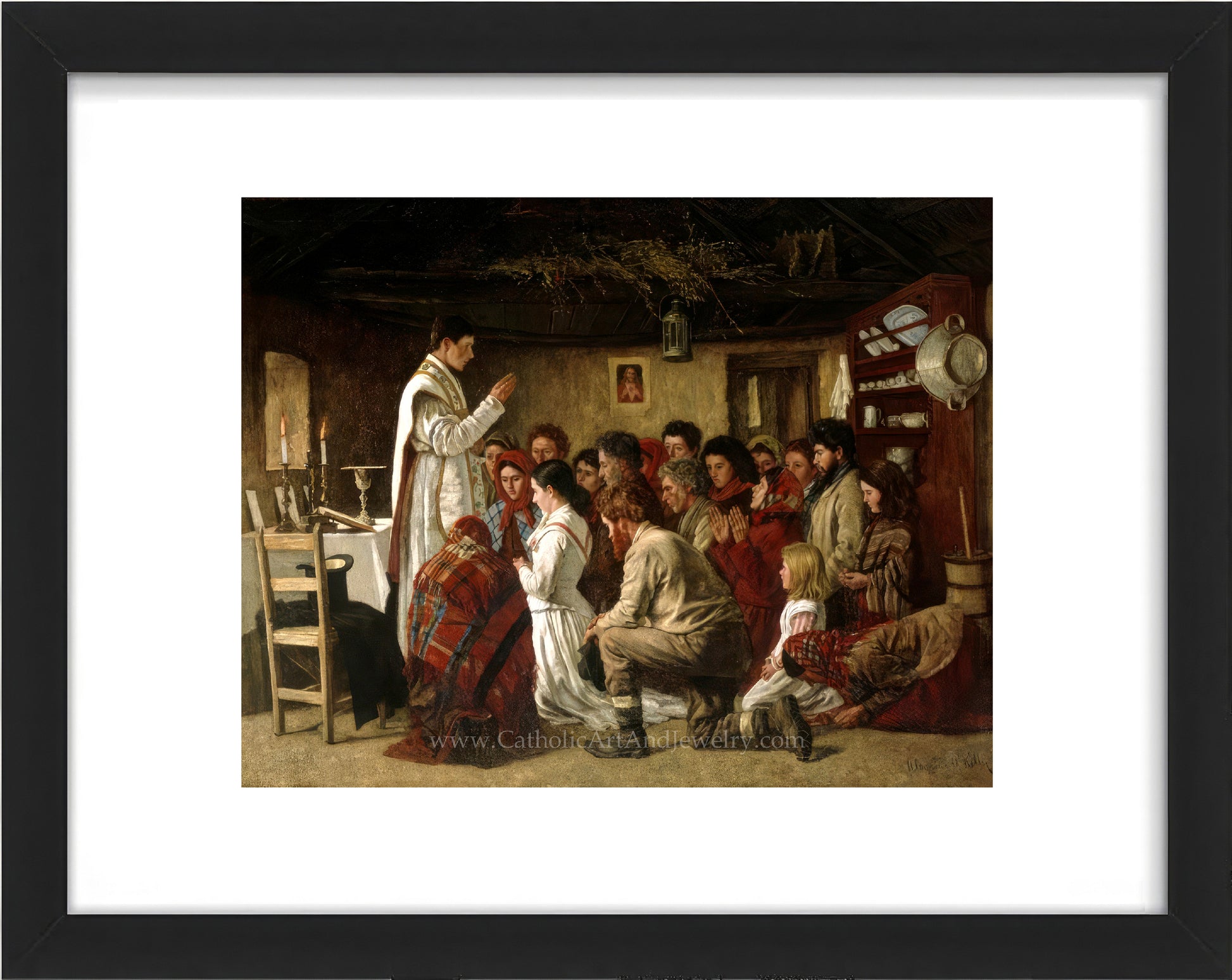 a painting of a group of people in a room