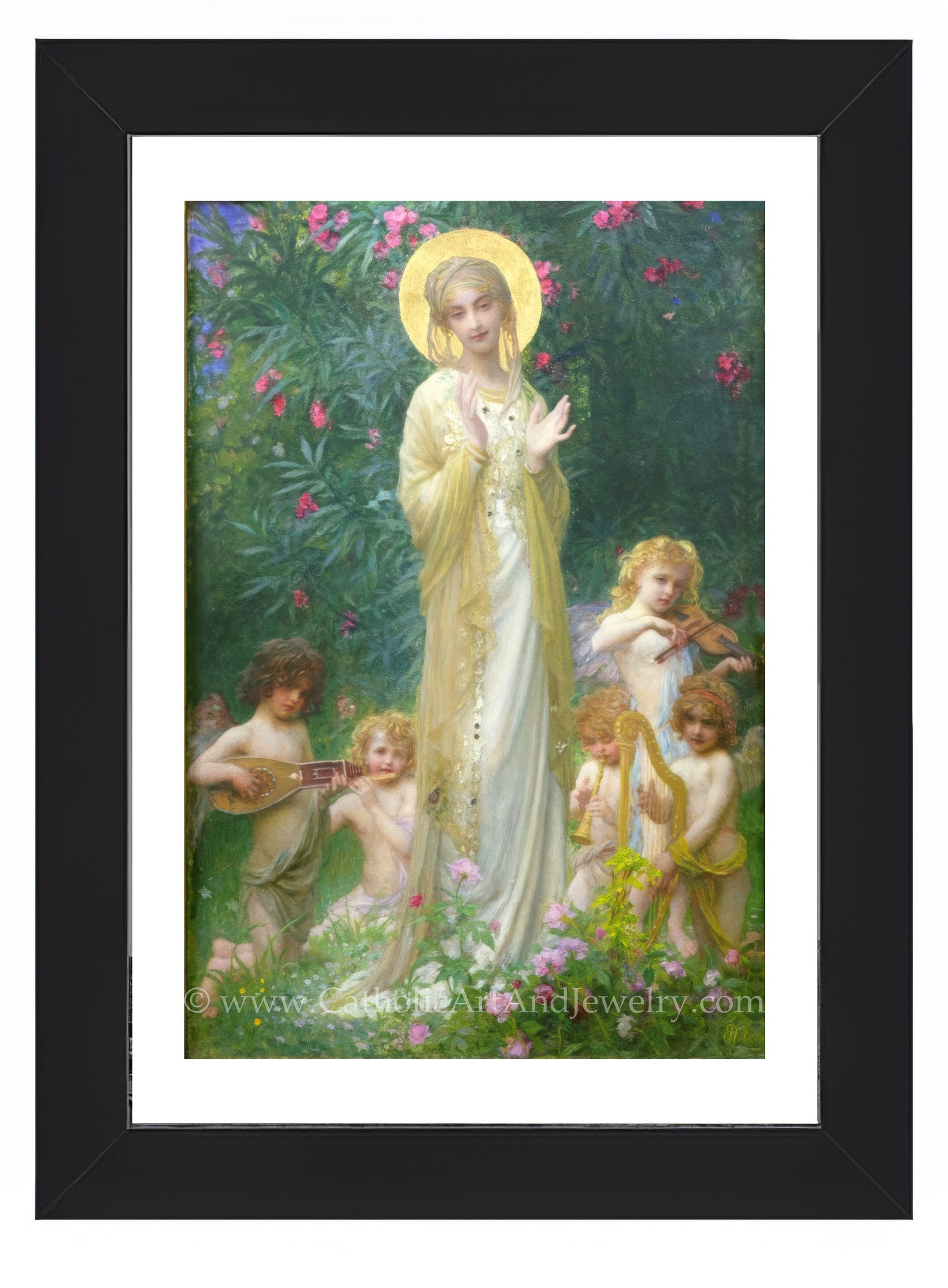 a painting of a woman surrounded by children