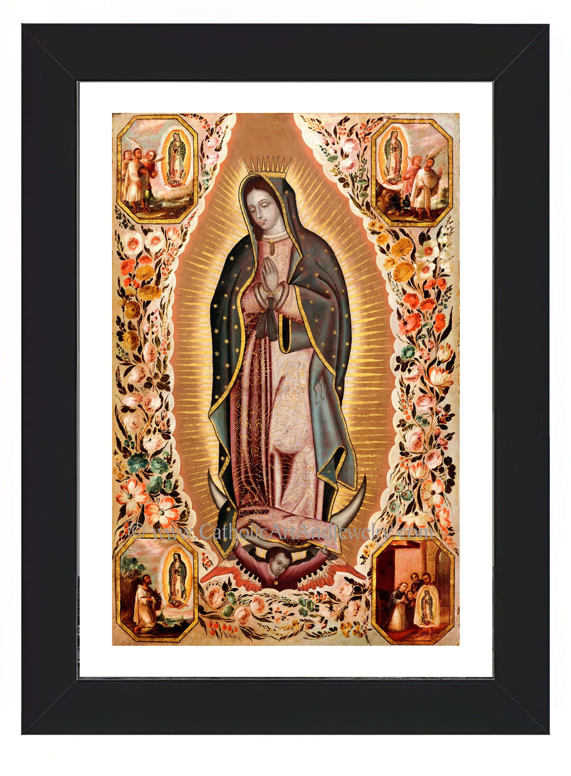 a painting of the virgin mary of guadalupe