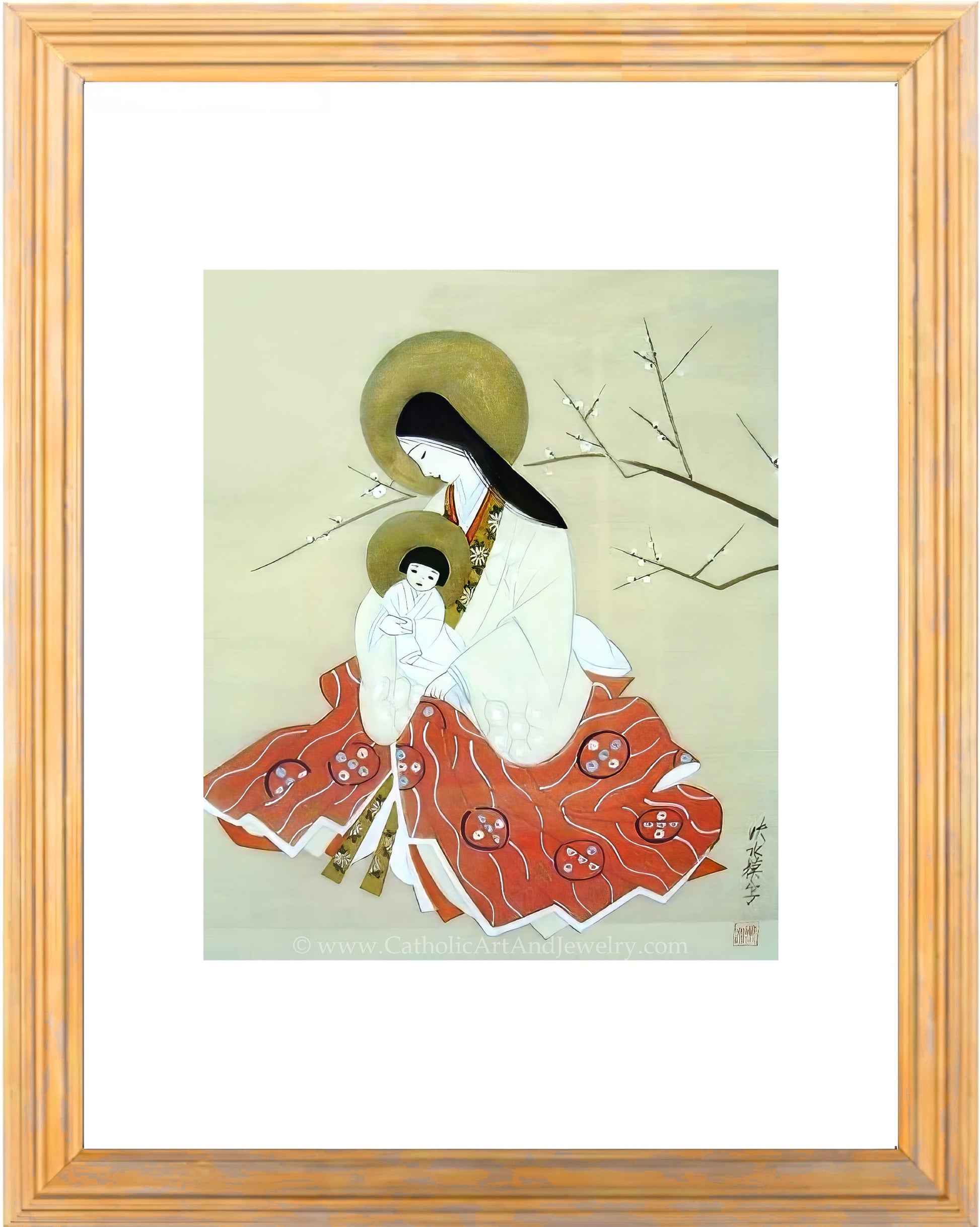 a painting of a woman holding a child