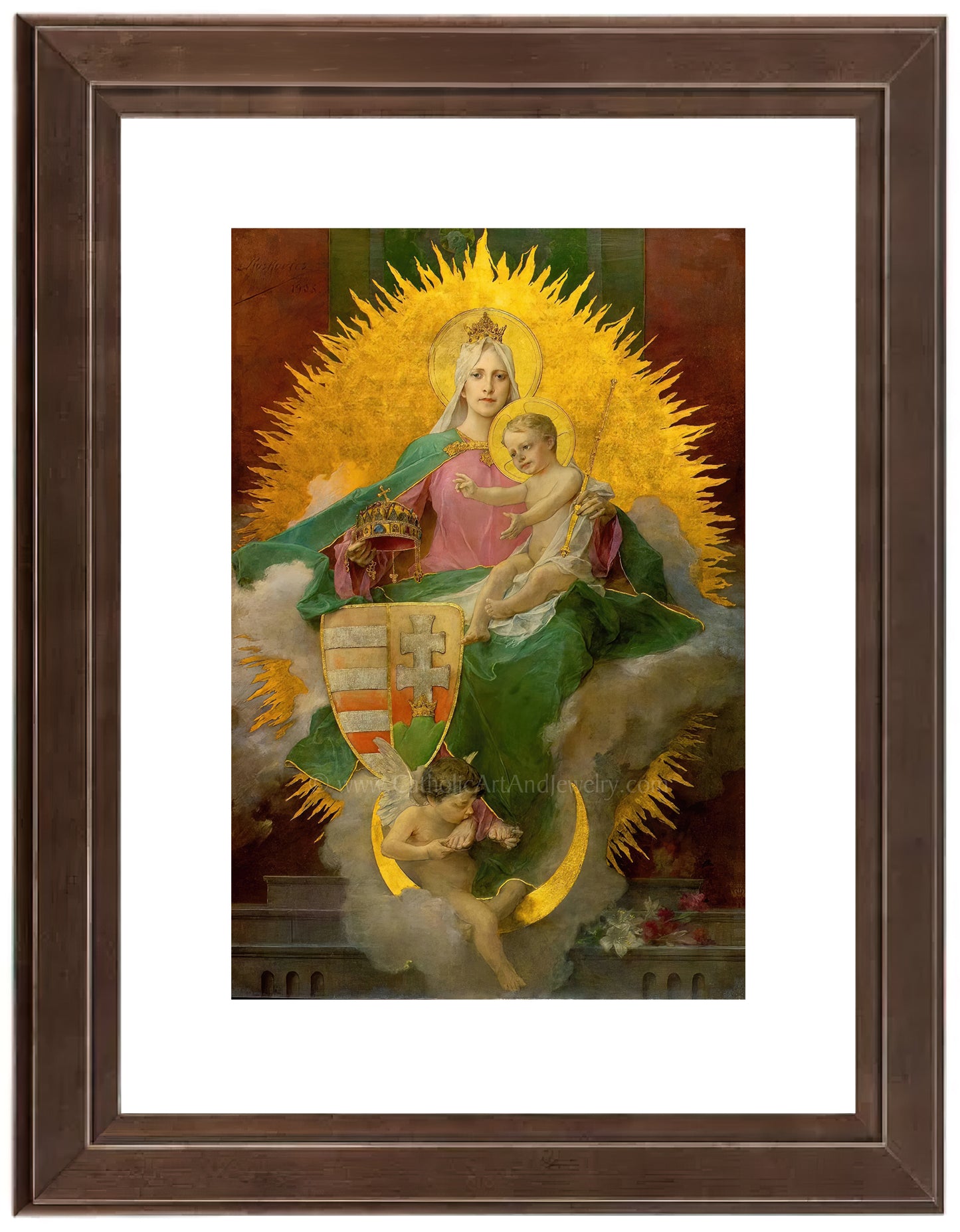 a painting of the virgin mary and child jesus