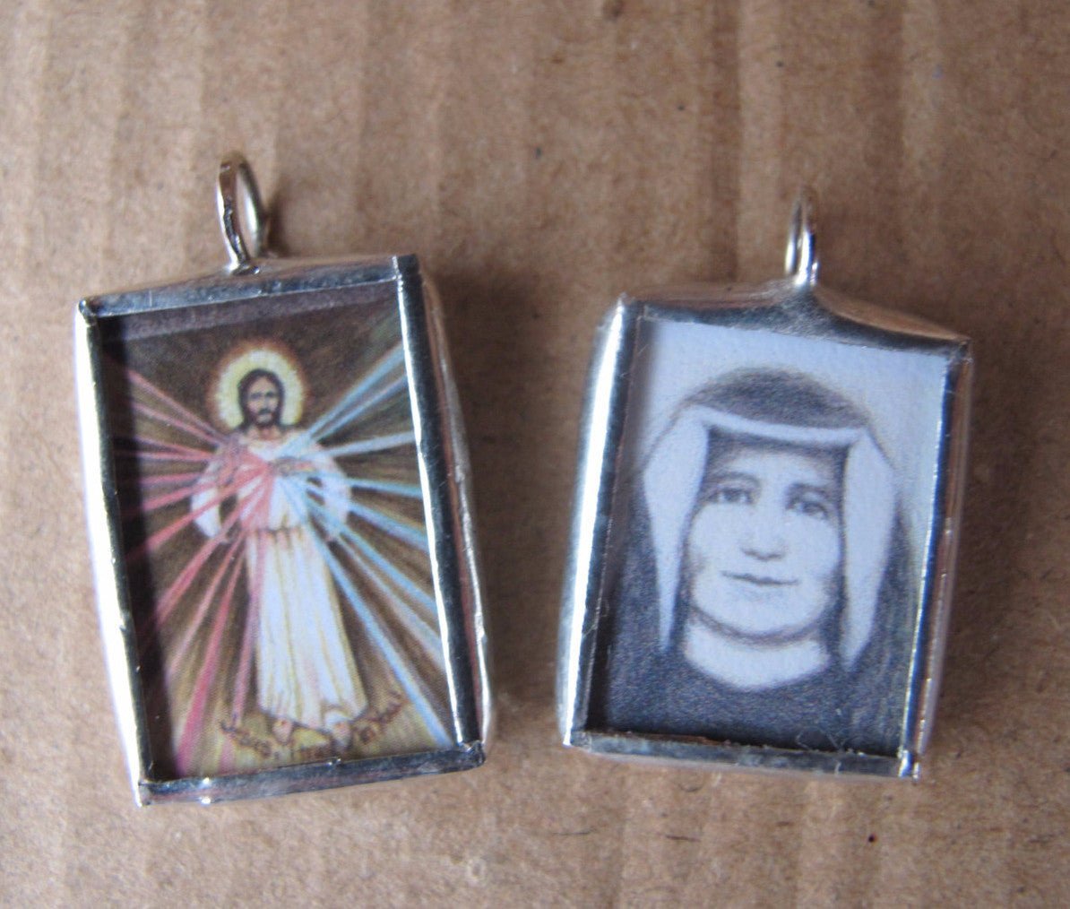 Divine Mercy and St Faustina Double Sided Medal - Catholic Art and Jewelry