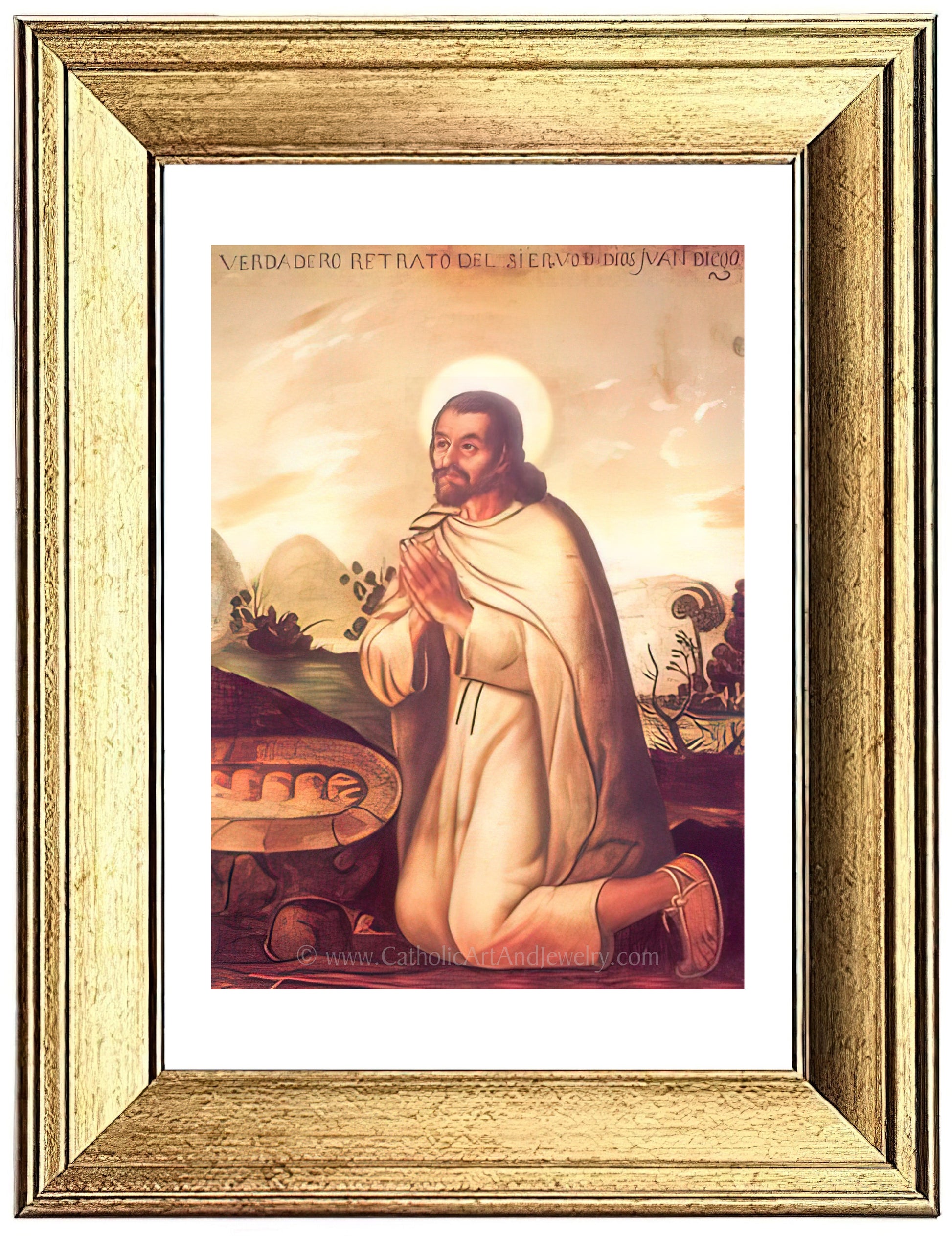 a painting of a man with a white robe