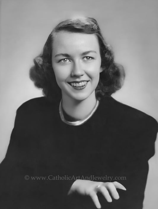 New! Flannery O'Conner – Exclusive Restored Photo – Catholic Art Print – Archival – Catholic Gift