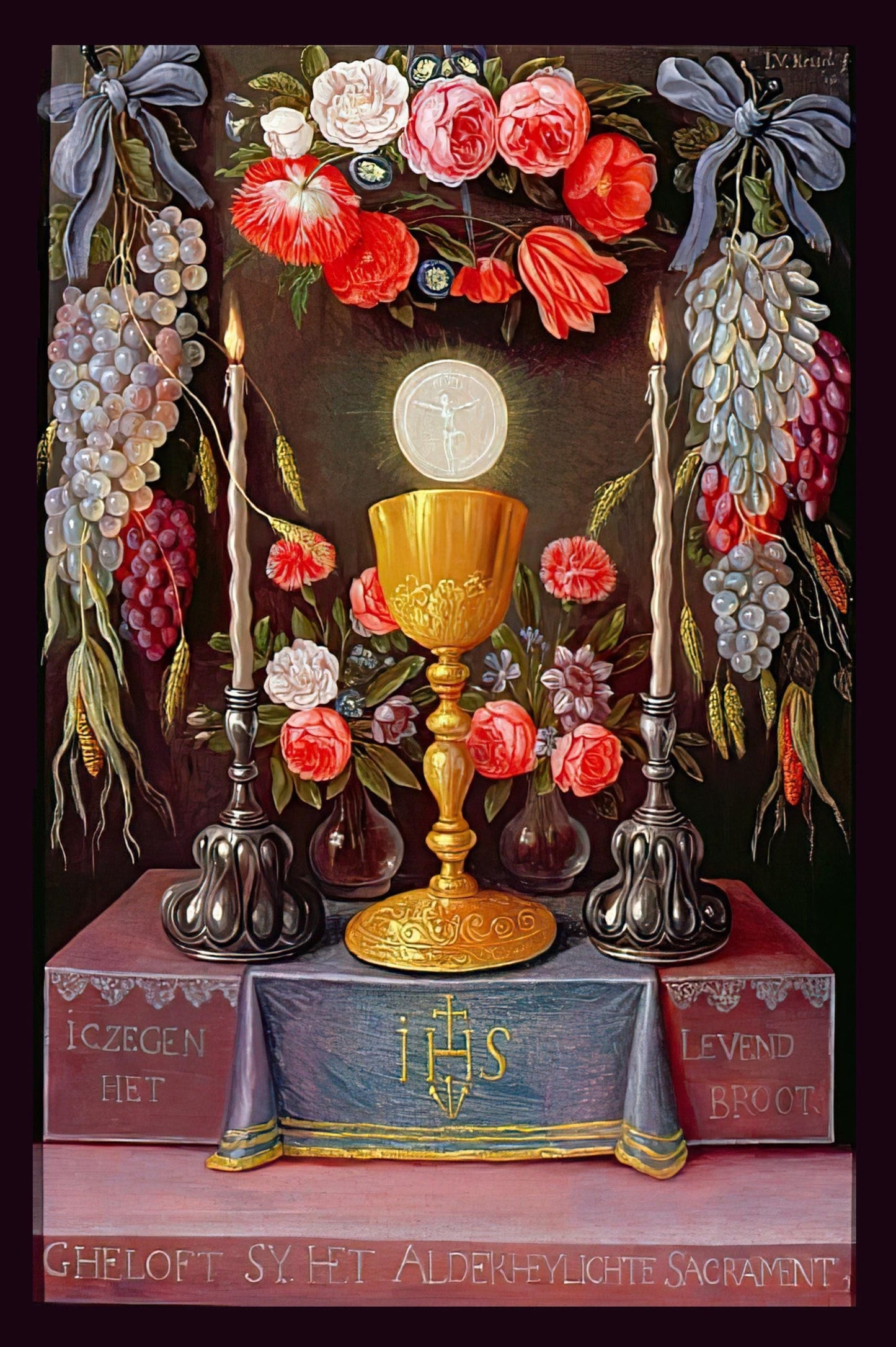 New! St. Therese and the Eucharist – Art by Jan van Kessel – Vintage Holy Card – pack of 10/100/1000