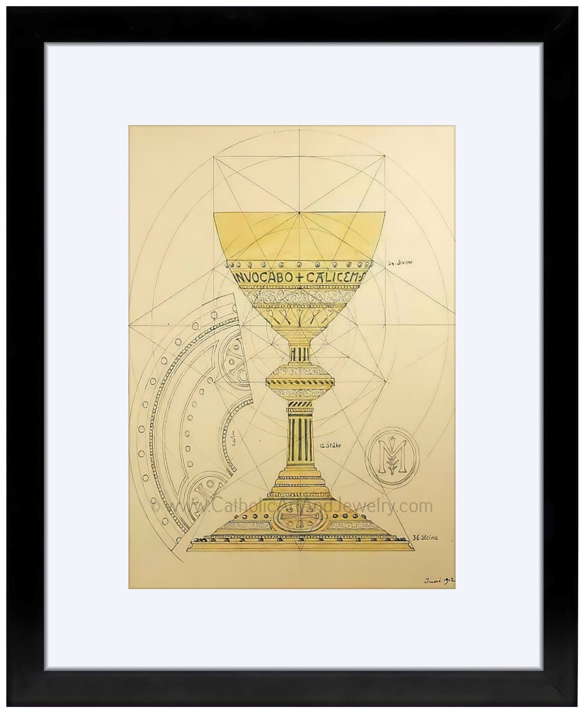 Eucharistic Chalice – from a Benedictine Abbey's design – Catholic Art Print – Catholic Gift – Gift for Priest – Archival Quality - Catholic Art and Jewelry