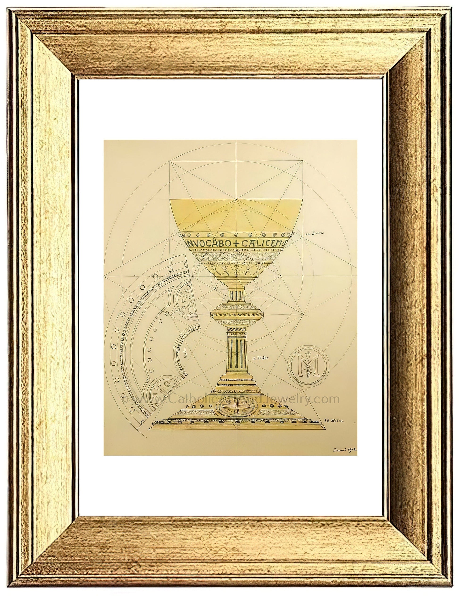 Eucharistic Chalice – from a Benedictine Abbey's design – Catholic Art Print – Catholic Gift – Gift for Priest – Archival Quality - Catholic Art and Jewelry