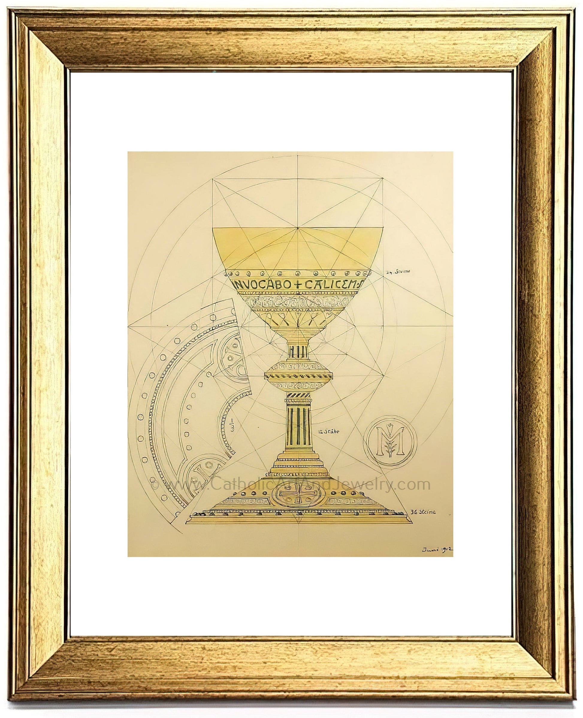 Eucharistic Chalice – from a Benedictine Abbey's design – Catholic Art Print – Catholic Gift – Gift for Priest – Archival Quality - Catholic Art and Jewelry