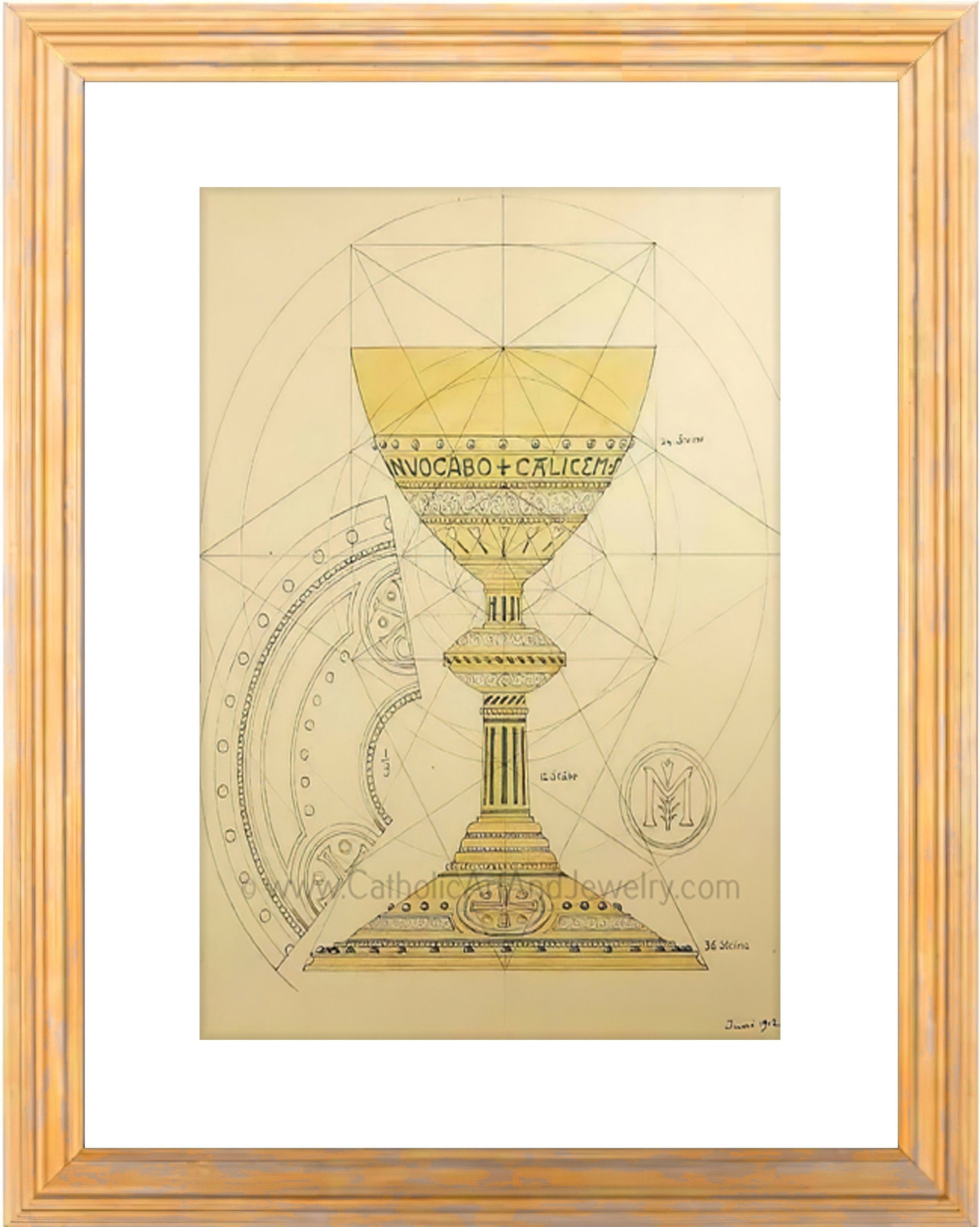 Eucharistic Chalice – from a Benedictine Abbey's design – Catholic Art Print – Catholic Gift – Gift for Priest – Archival Quality - Catholic Art and Jewelry