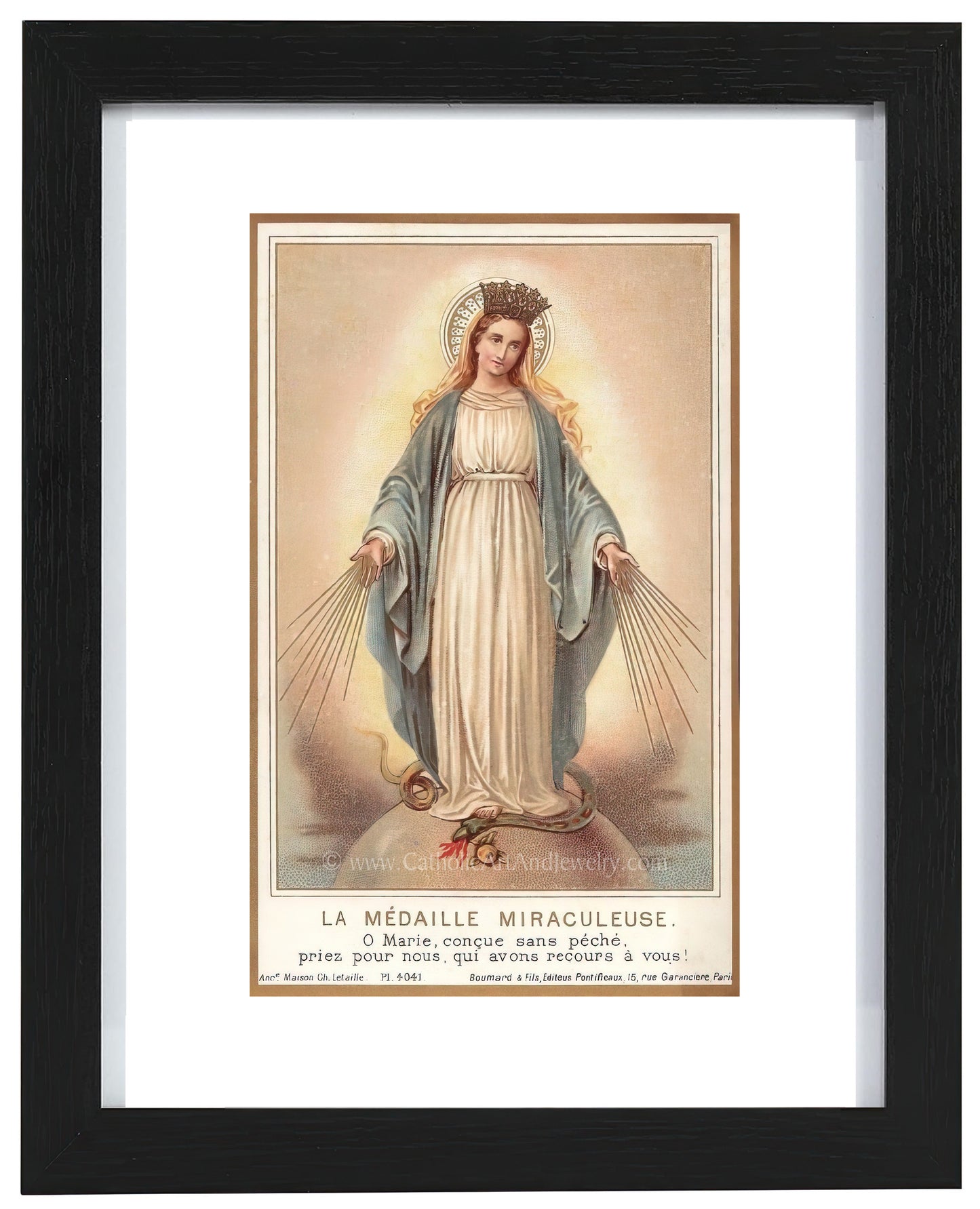 a framed picture of the immaculate mary of guadalupe