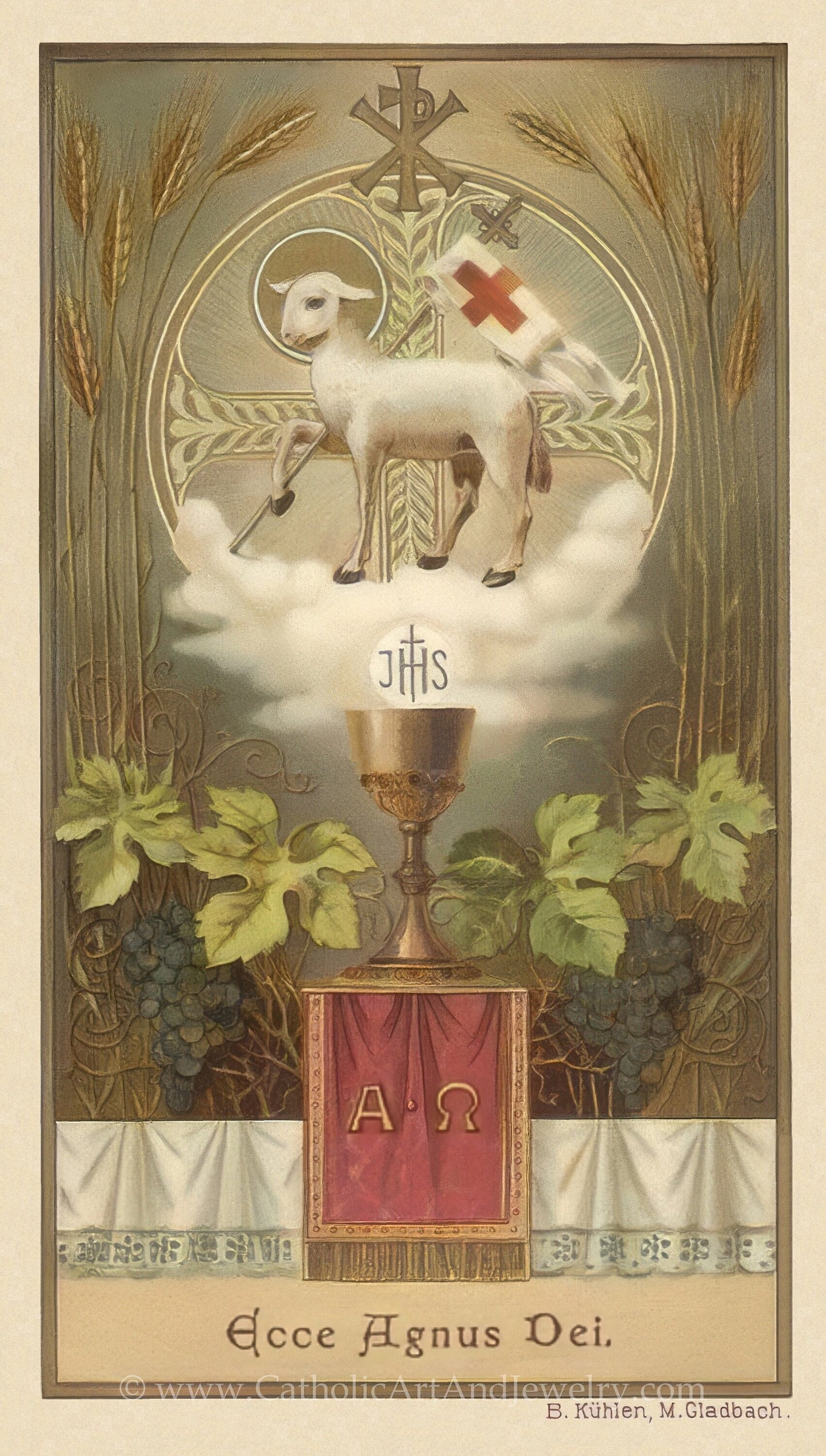 New! Behold the Lamb of God – Based on a Vintage Holy Card – Catholic Artwork – Archival Quality