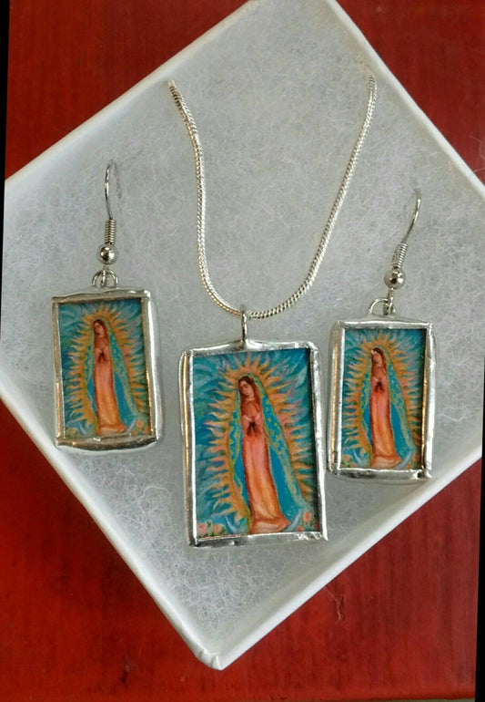 Necklace and Earrings Set Our Lady of Guadalupe