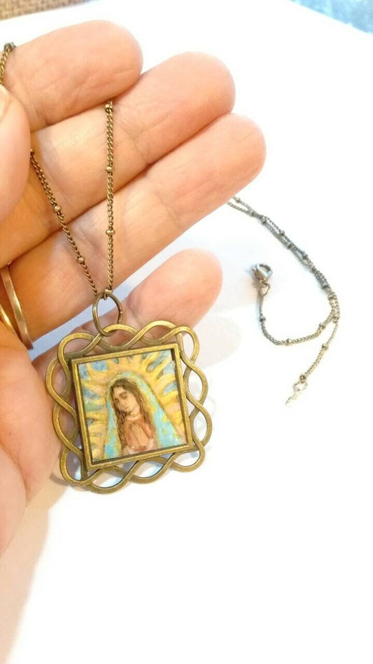 Our Lady of Guadalupe Rustic Necklace