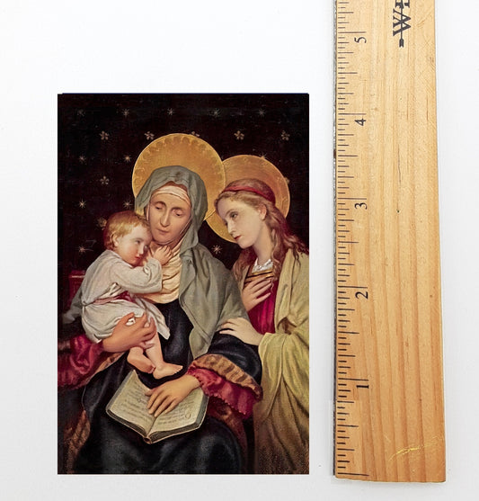 New! St Anne, Grandmother of the Church – Intercession Prayer – Restored Vintage Holy Card – pack of 10/100/1000