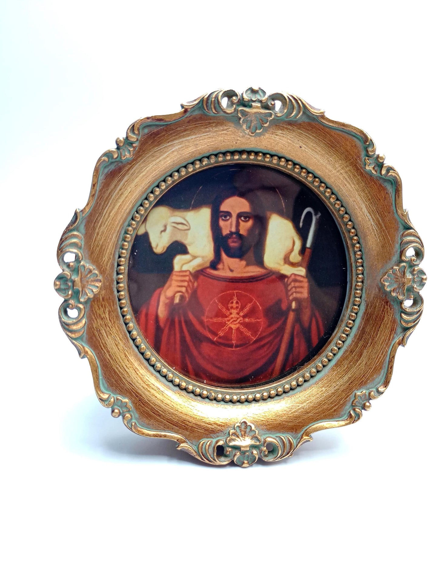 New! Sacred Heart of Jesus by Fritz Kunz – Framed – 4.25x4.25"