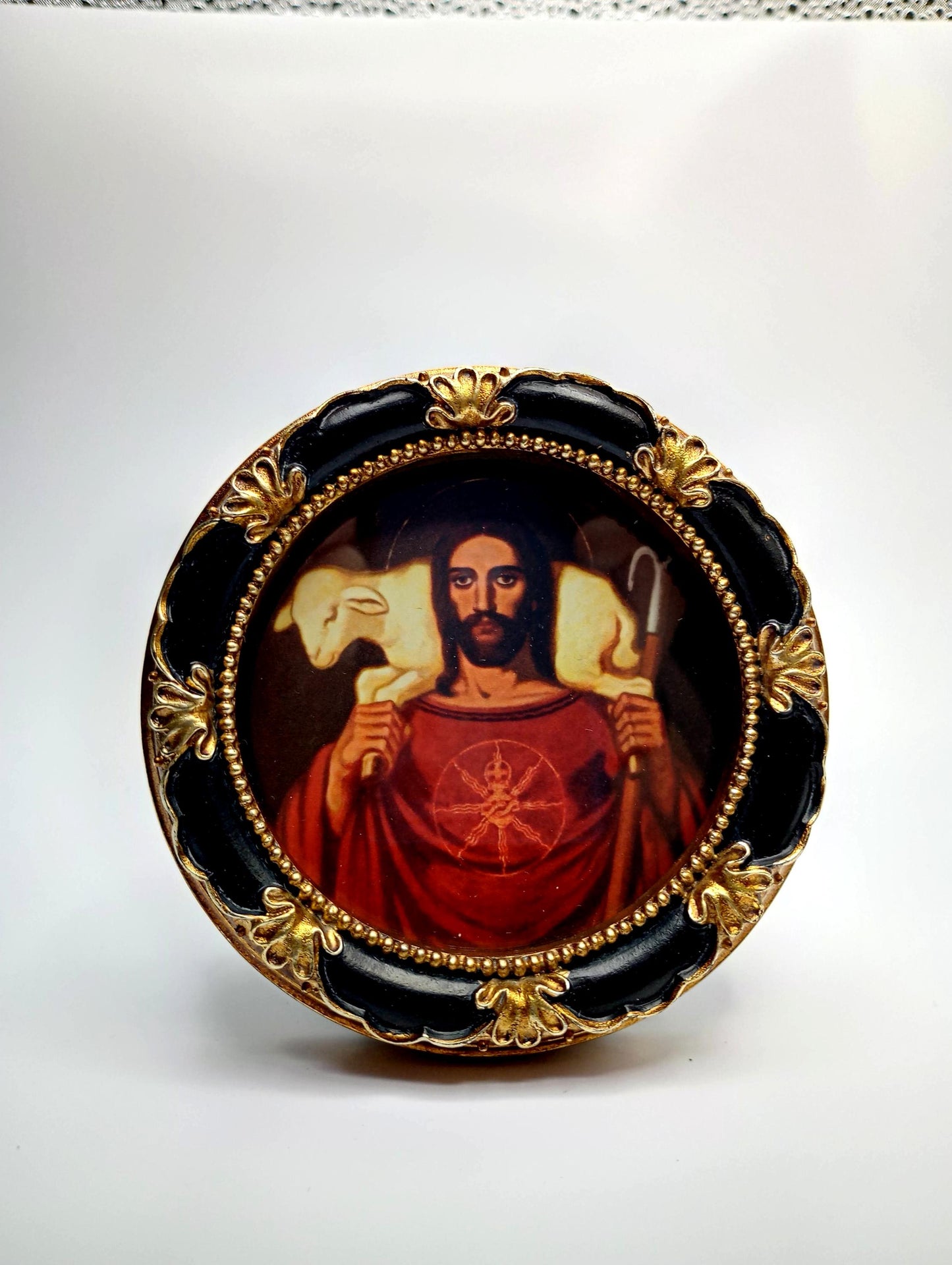 New! Sacred Heart of Jesus by Fritz Kunz – Framed – 4.25x4.25"