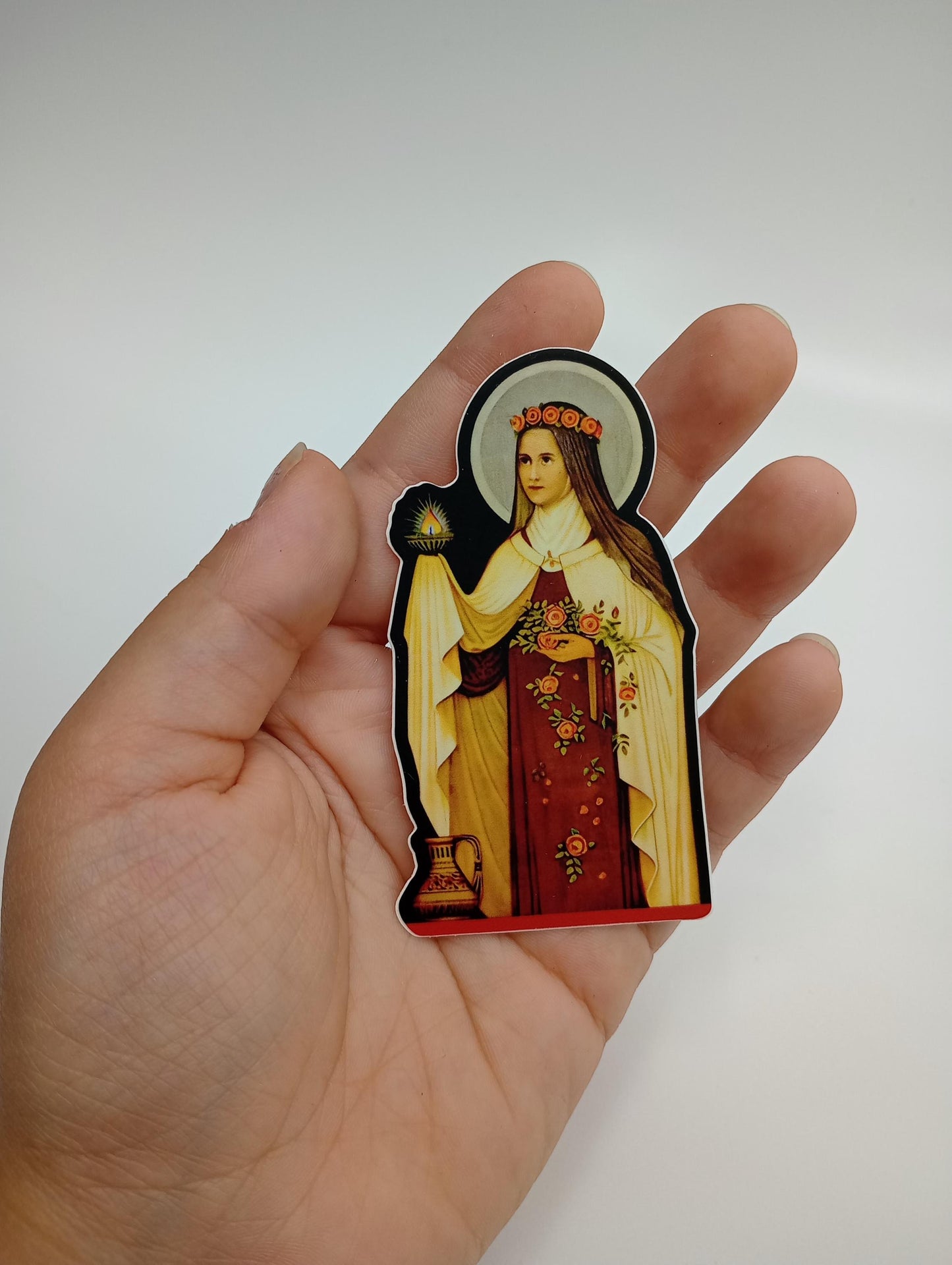 New! Therese of Lisieux  – Catholic Sticker – Based on Beuron Art Holy Card –  High Quality Vinyl