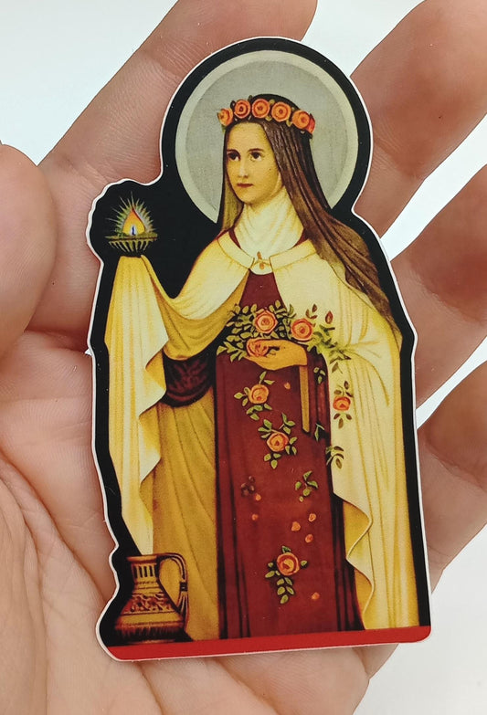 New! Therese of Lisieux  – Catholic Sticker – Based on Beuron Art Holy Card –  High Quality Vinyl