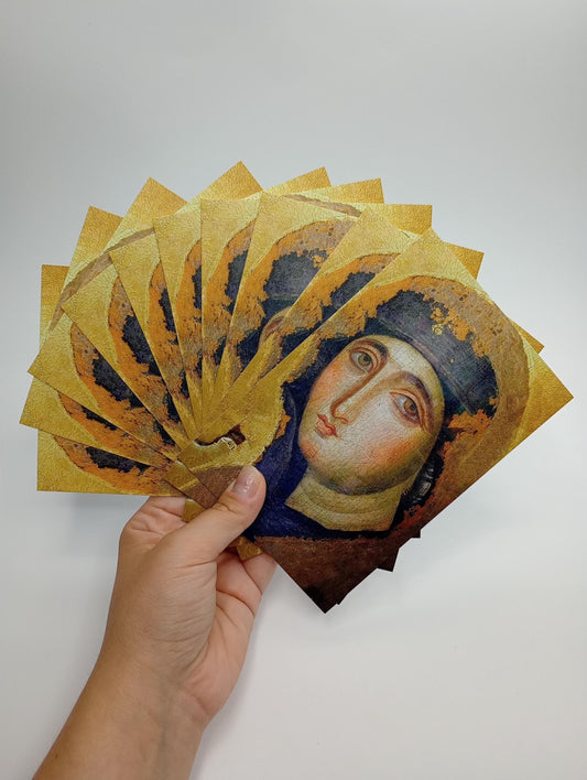 New! Oldest Icon of Mary in Rome – Postcard / 4x6 Holy Card – pack of 3, 10, or 100  –  Advocata Nostra from Roman  Times