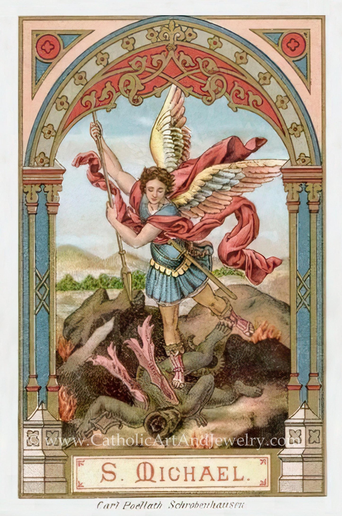 St. Michael Holy Cards – Michaelmas – Restored Holy Card from Germany – pack of 10/100/1000