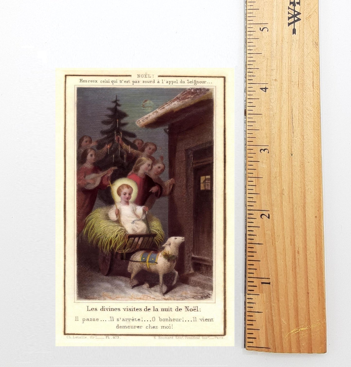 New! Christmas Holy Cards #3 – A St. Therese Favorite – Restored Holy Card from France – pack of 10/100/1000